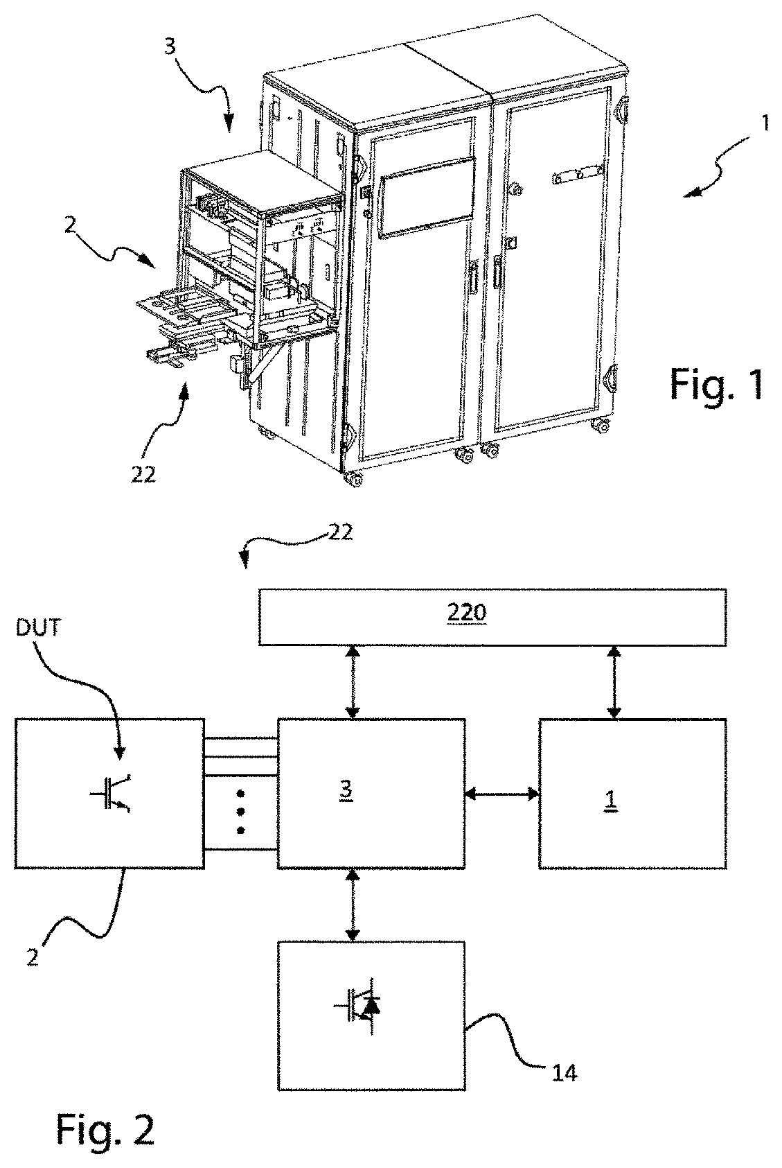 Patent US12092659 Figure 1 – Safety system for needle probe card for high-voltage and high-current test on power semiconductor devices, related test machine and corresponding testing method
