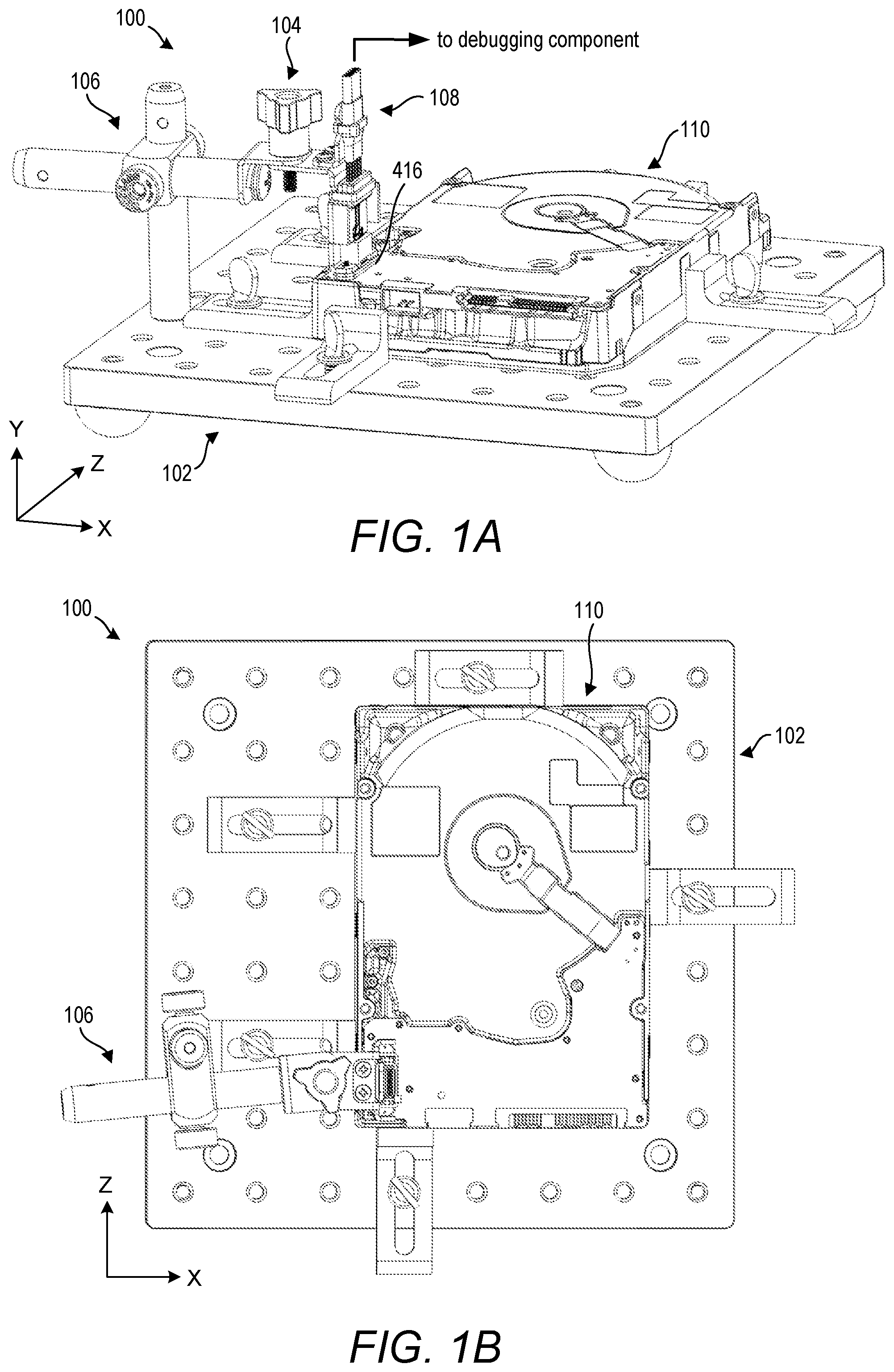 Patent US12092686 Figure 1 – Apparatus and method for electrically coupling a unit under test with a debugging component