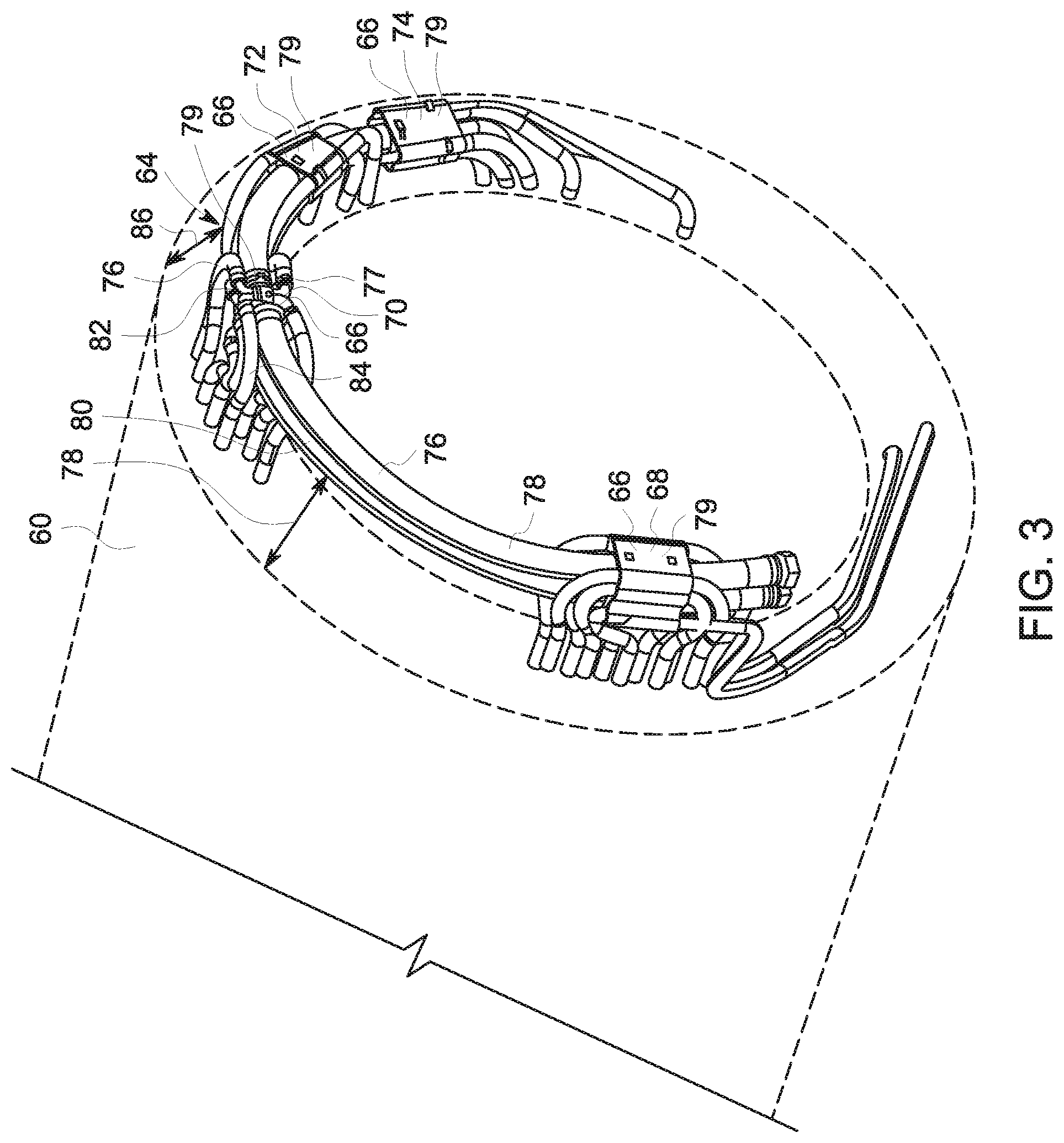 Patent US12092713 Figure 3 – Gradient cooling manifold assembly having additively manufactured manifolds
