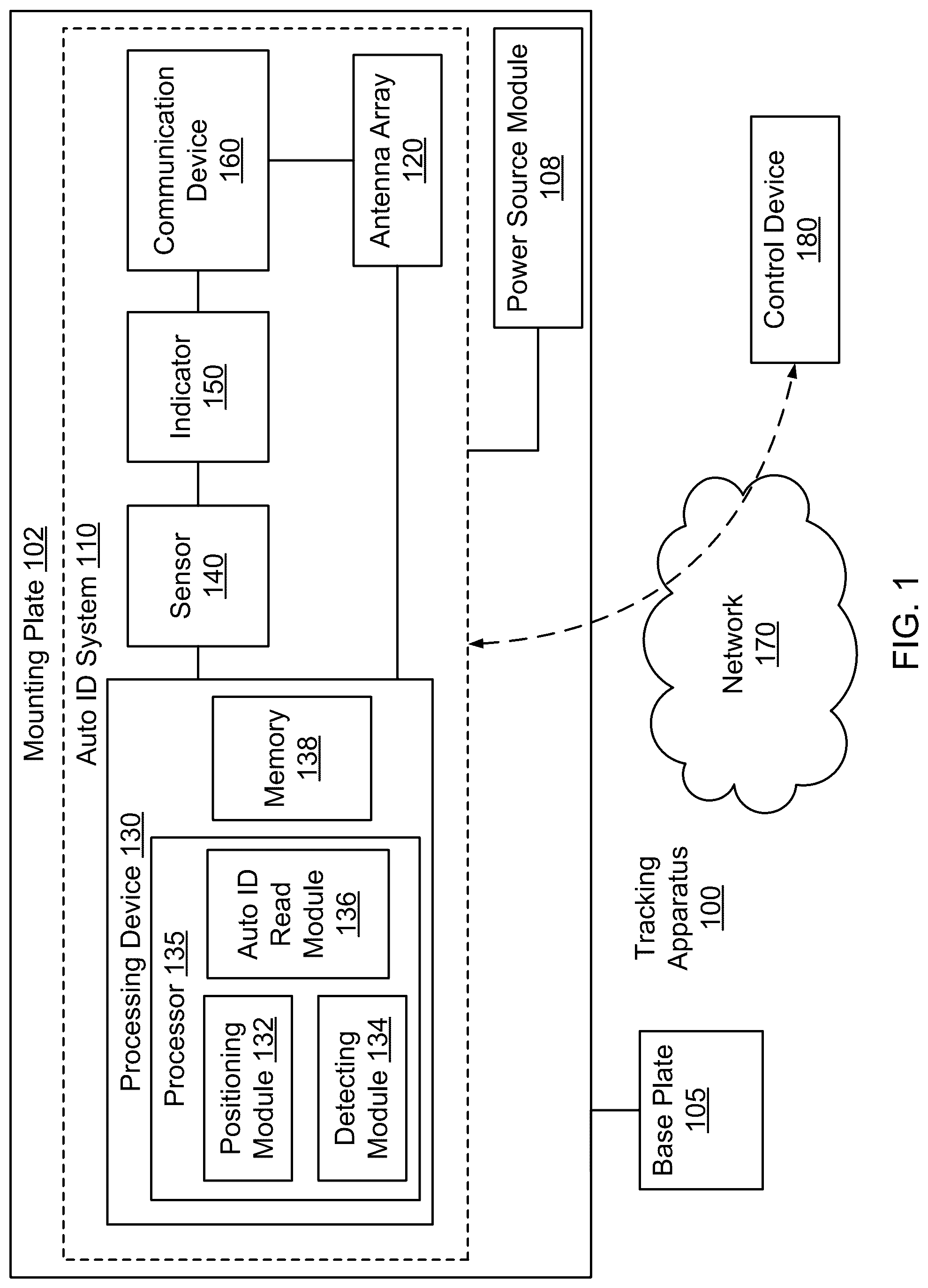 Patent US12092751 — Ceiling-mounted RFID-enabled tracking — Figure 1