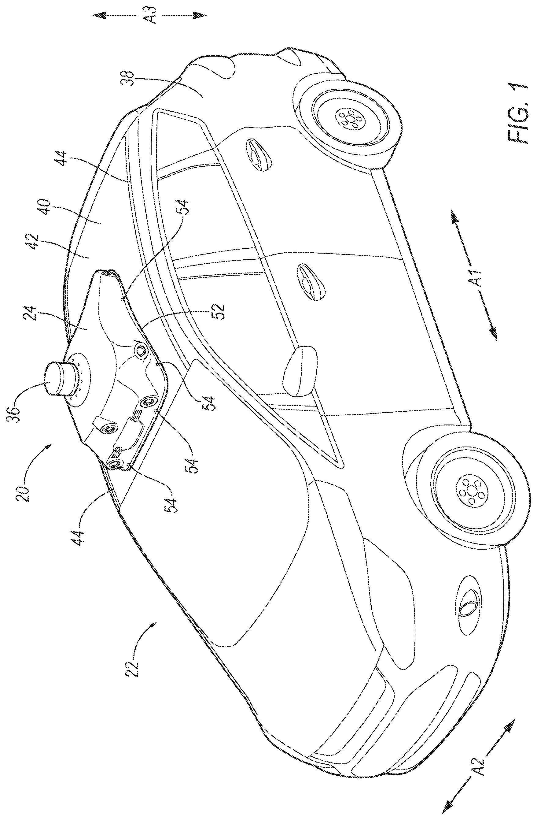 Patent US12092761 — Sensor assembly with drain channel — Figure 1