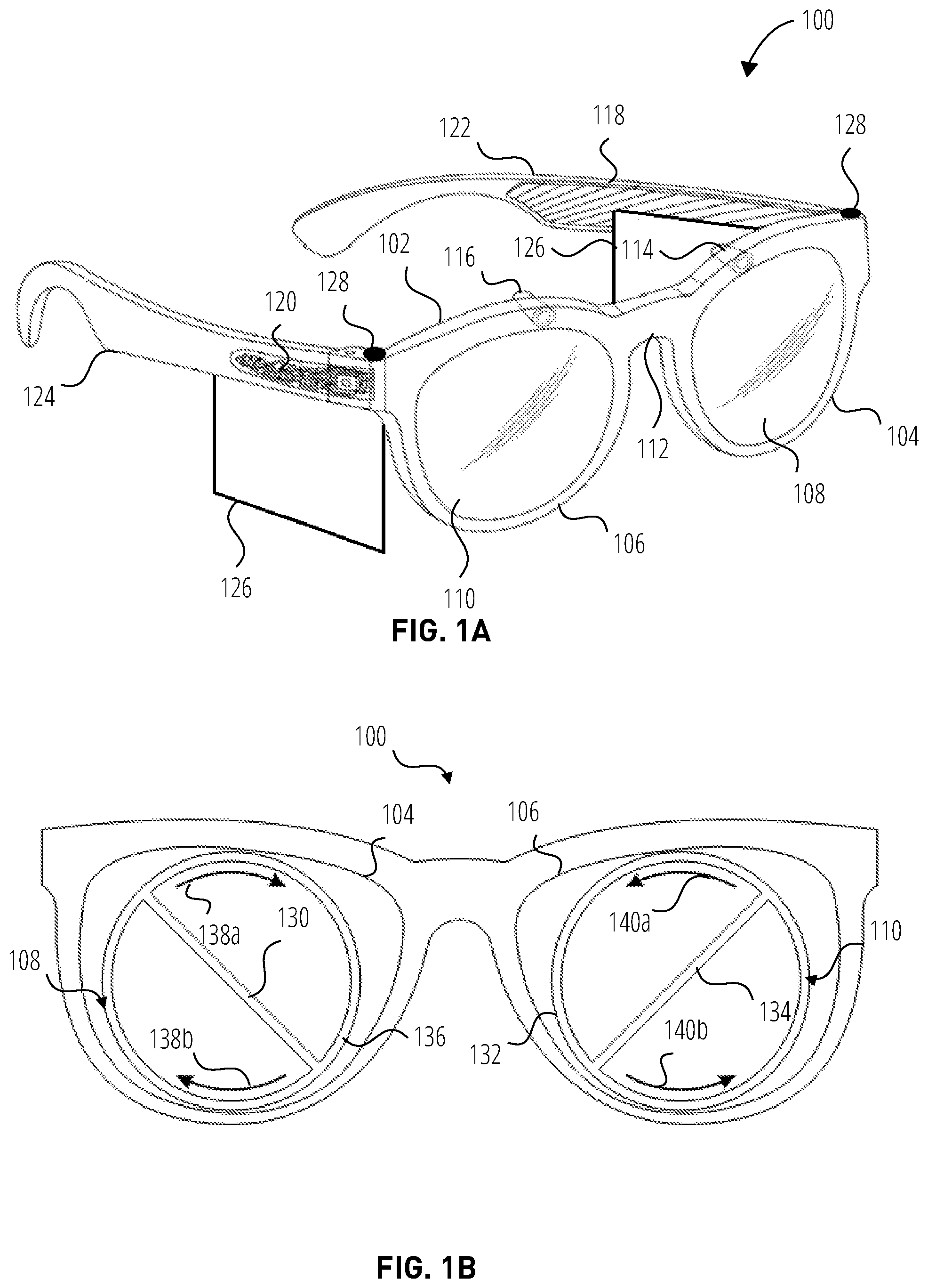 Patent US12092826 — Revolving XR eyewear display — Figure 1