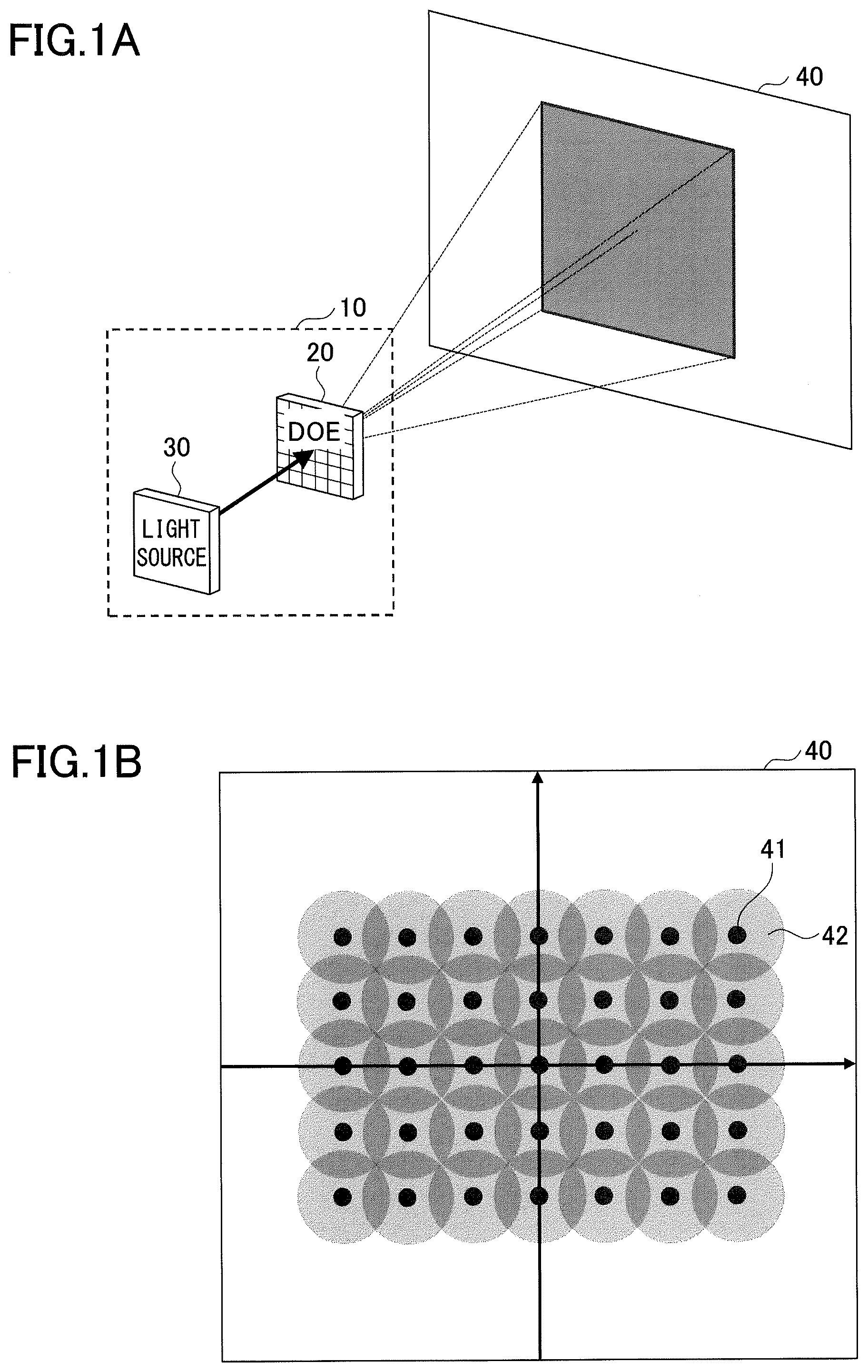 Patent US12092840 — Diffractive optical element, projection device, and measuring device — Figure 1