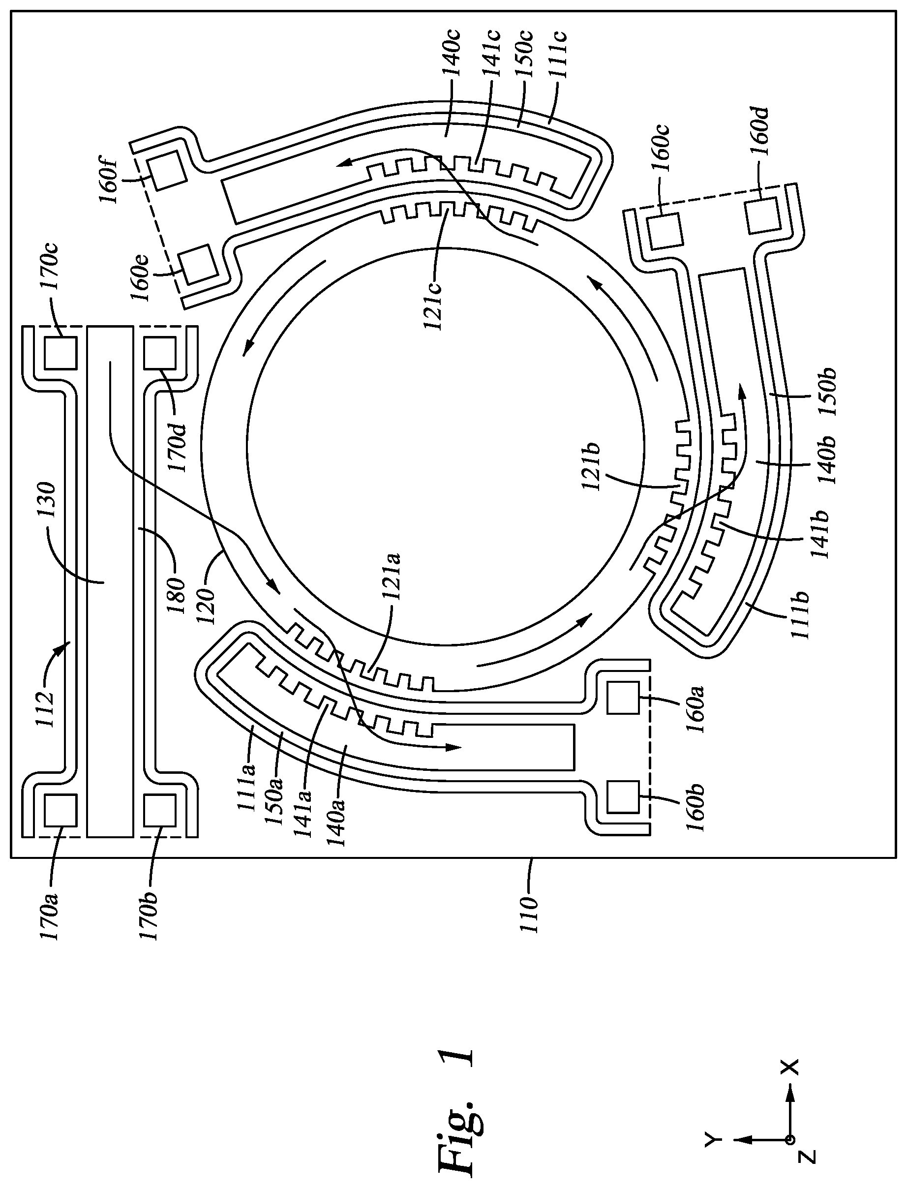Patent US12092864 — Compact micro electrical mechanical actuated ring-resonator — Figure 1