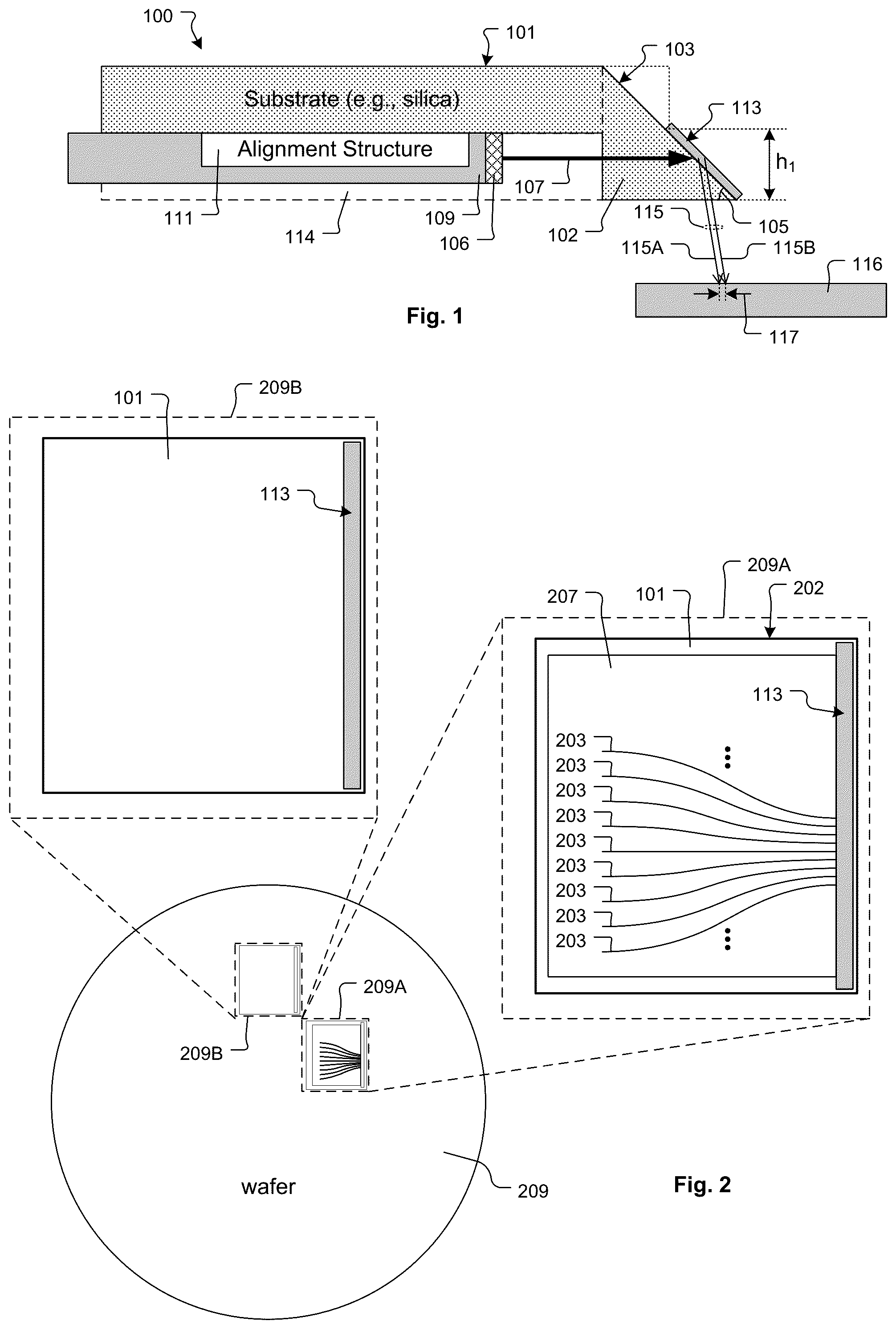 Patent US12092880 Figure 1 – Beam steering structure with integrated polarization splitter