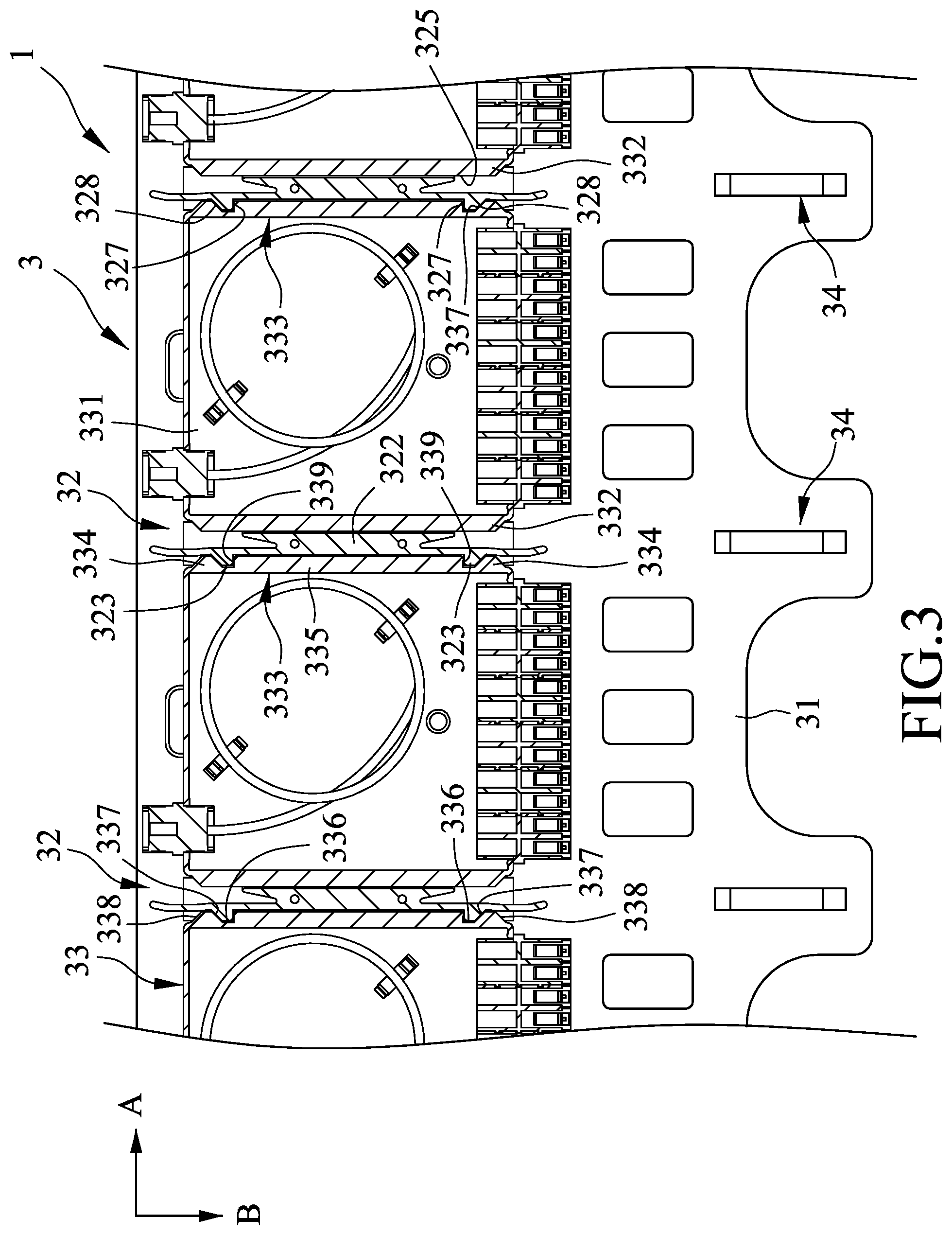Patent US12092886 Figure 3 – Optical fiber distribution frame