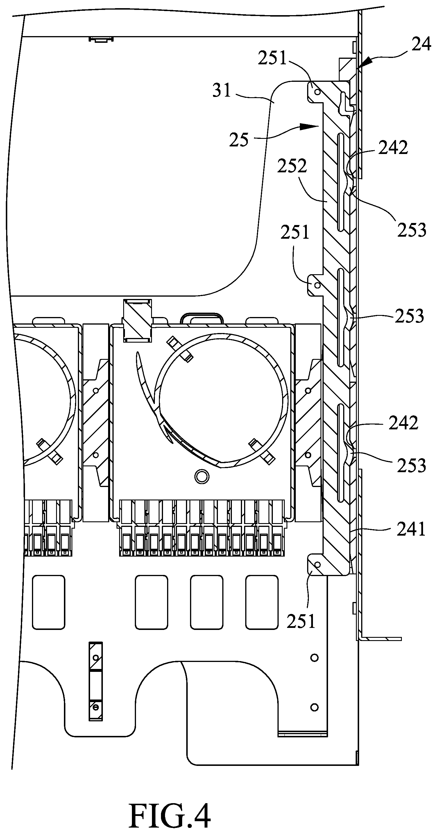 Patent US12092886 Figure 4 – Optical fiber distribution frame