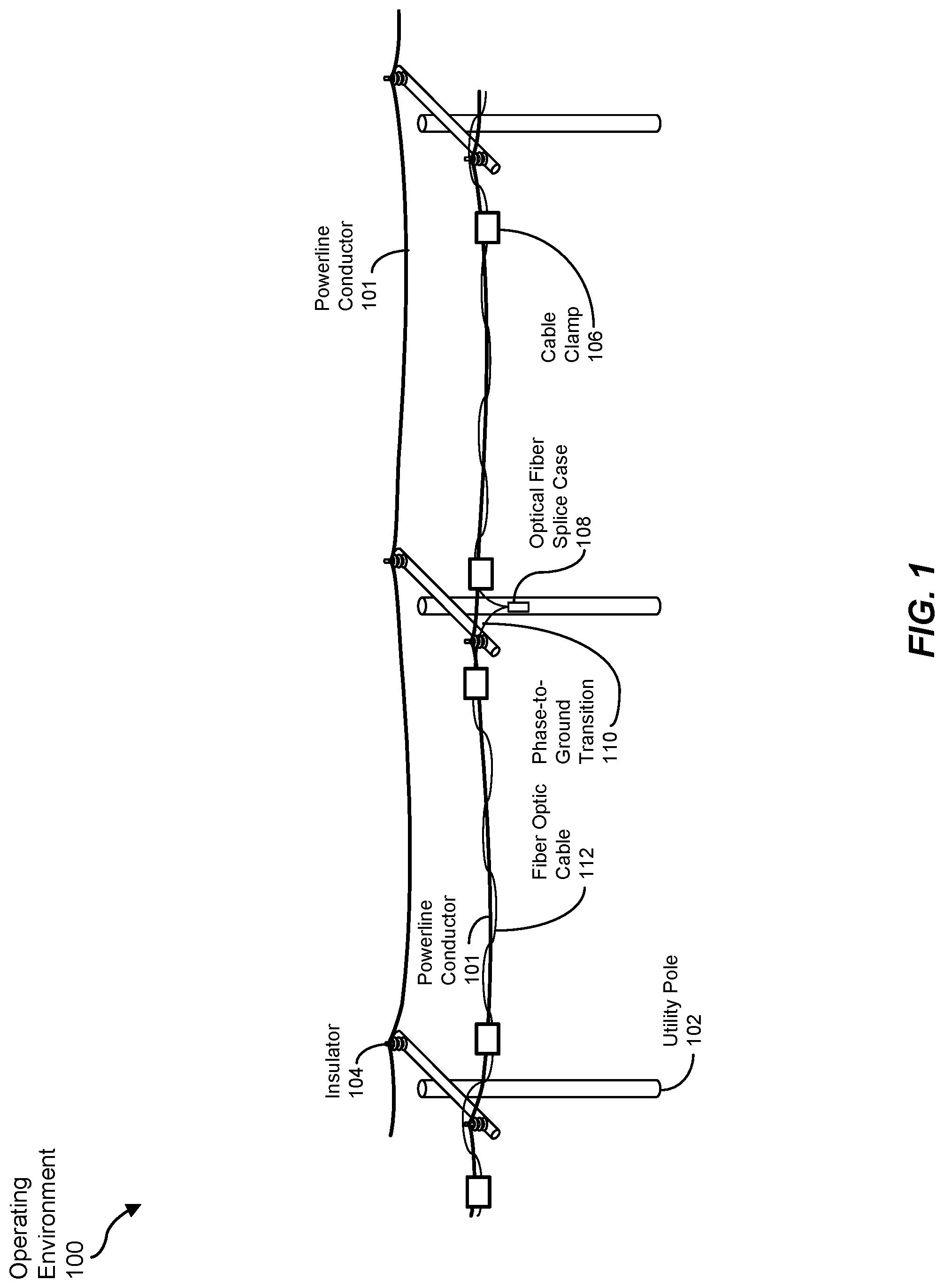 Patent US12092889 — Systems and methods for installing fiber optic cable onto a powerline conductor — Figure 1