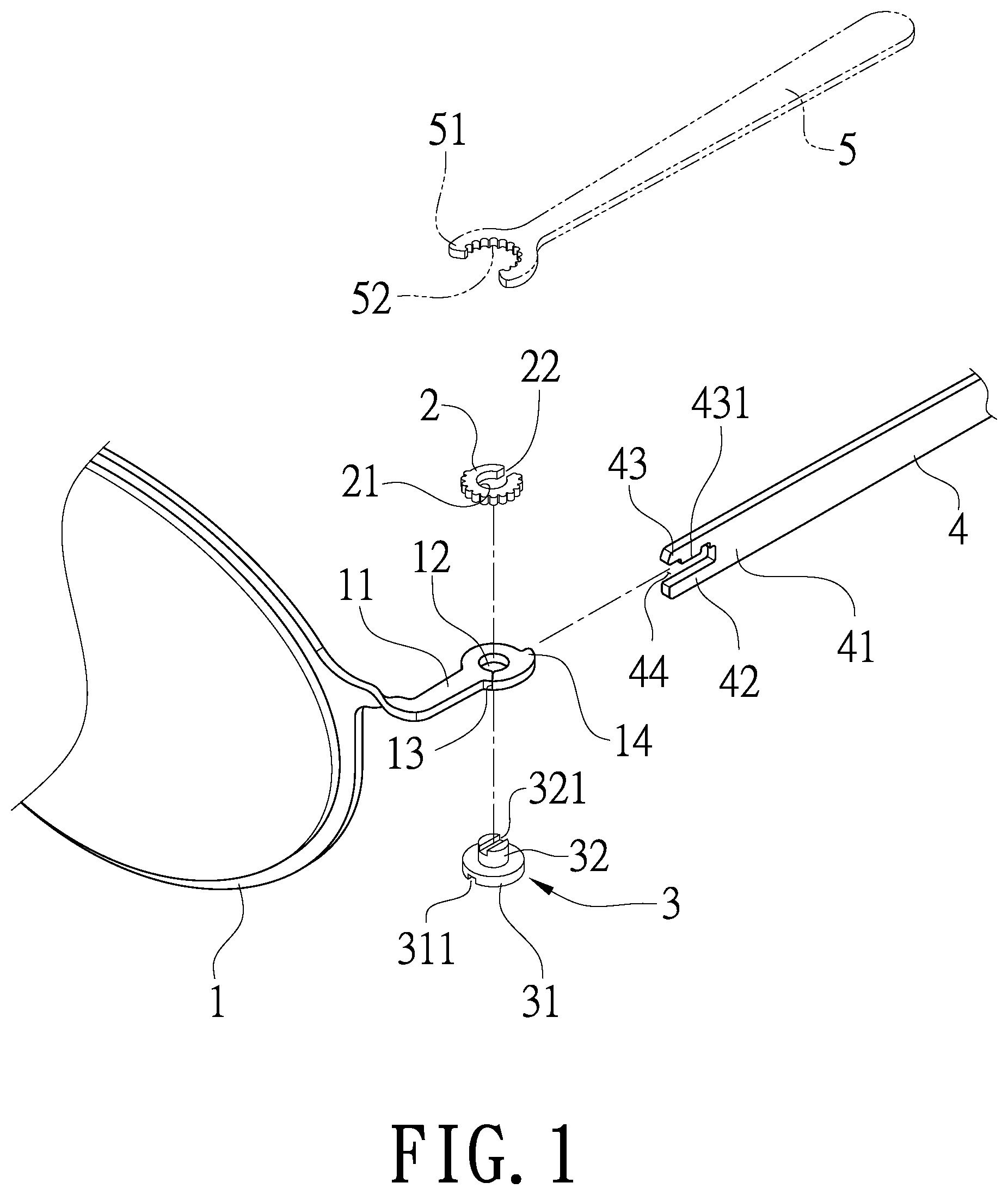 Patent US12092901 — Eyeglasses assembly structure — Figure 1