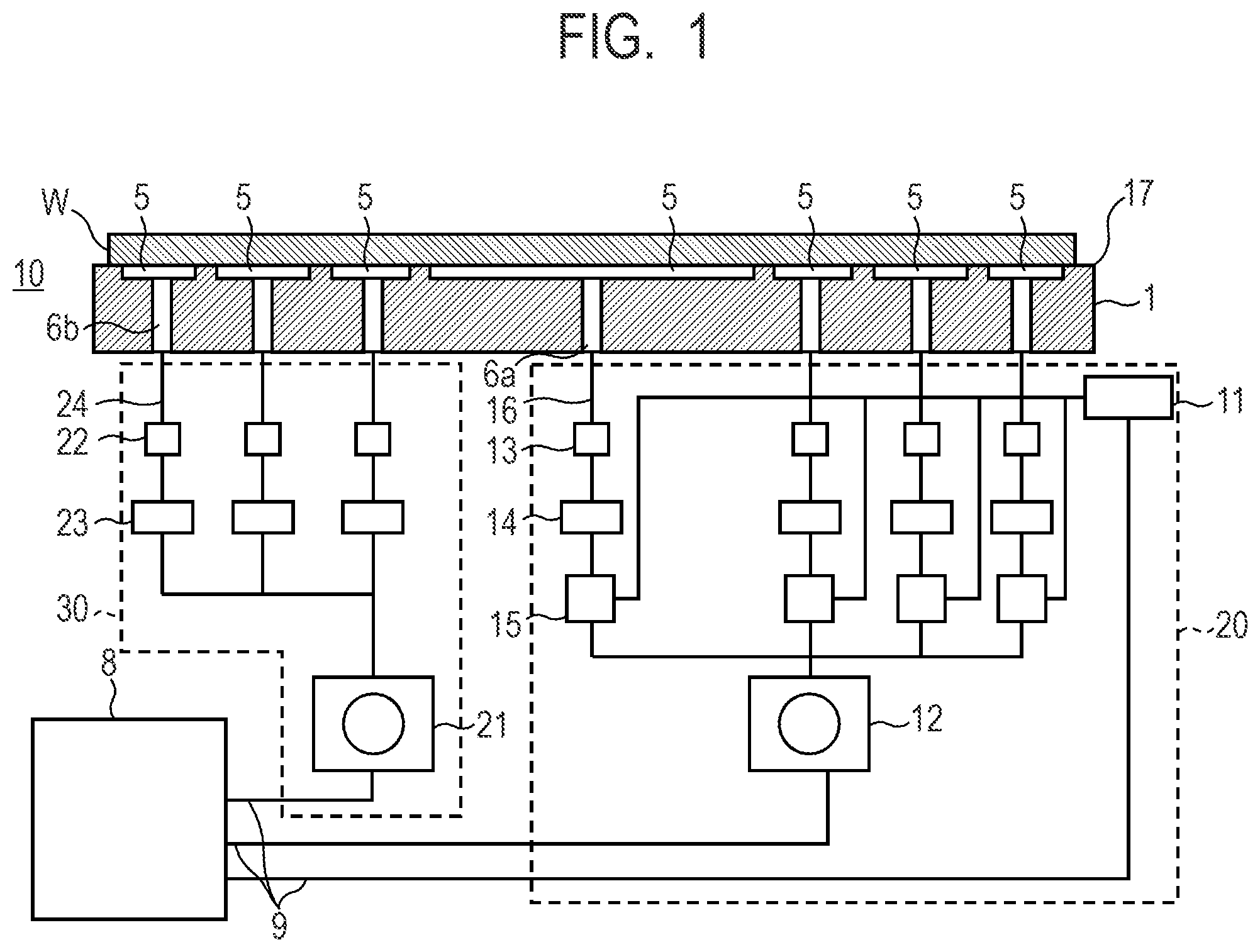 Patent US12092955 — Holding device, method of determining attraction abnormality in holding device, lithography apparatus, and method of manufacturing article — Figure 1