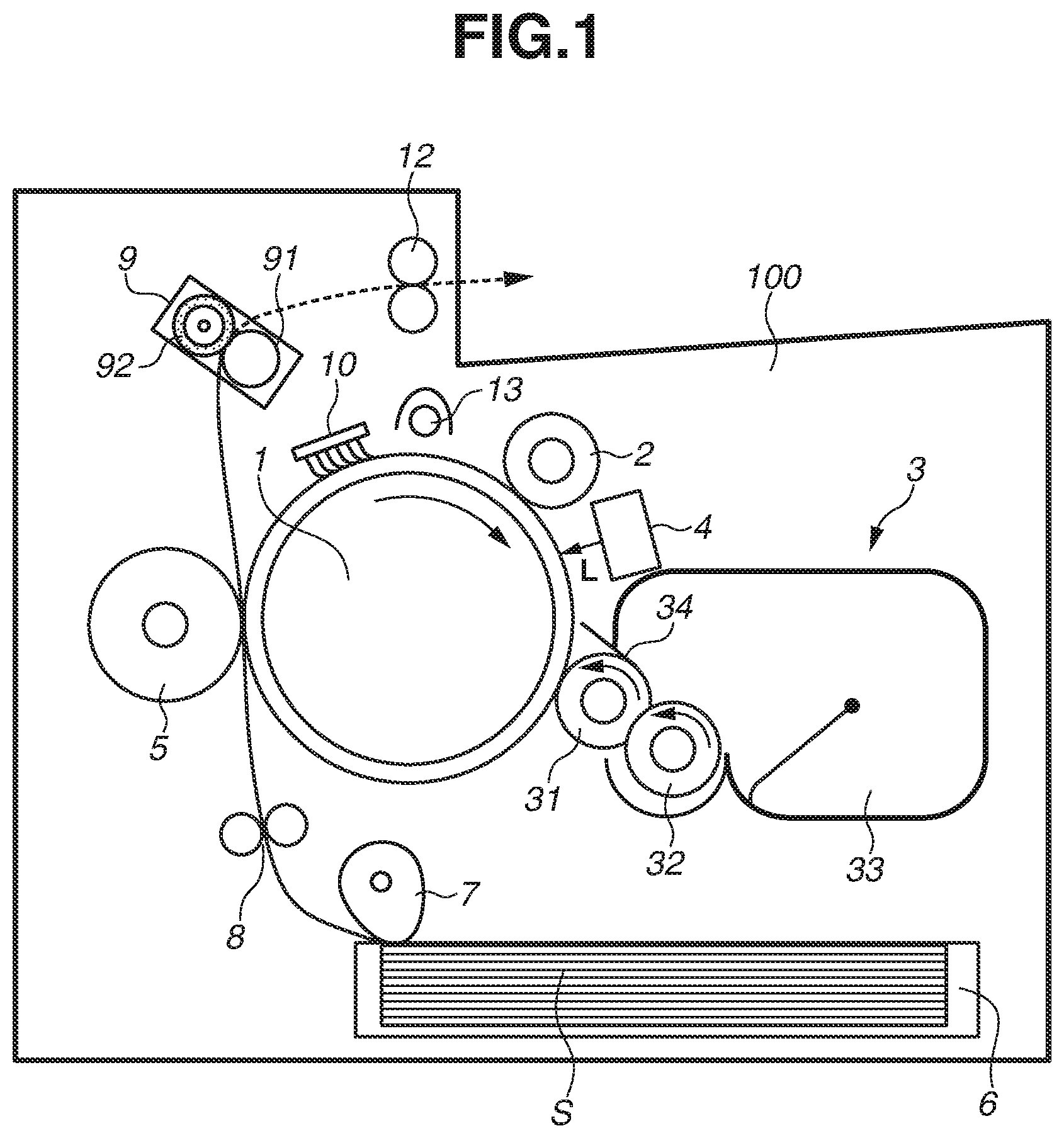 Patent US12092969 Figure 1 – Image-forming apparatus having charging potential control during non-image forming operation