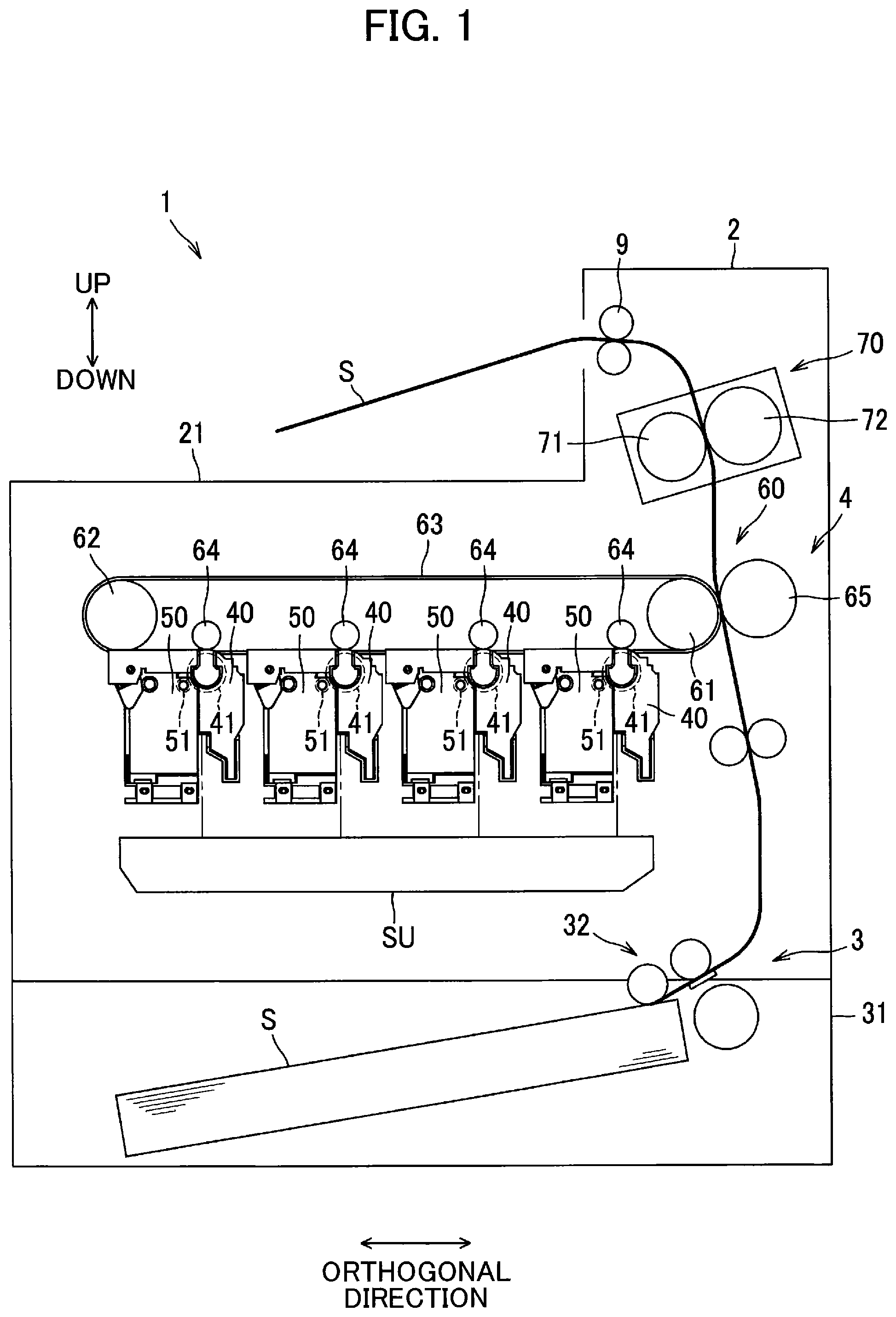 Patent US12092991 — Image forming apparatus including developing guide for guiding attachment and detachment of developing cartridge to and from main body housing — Figure 1