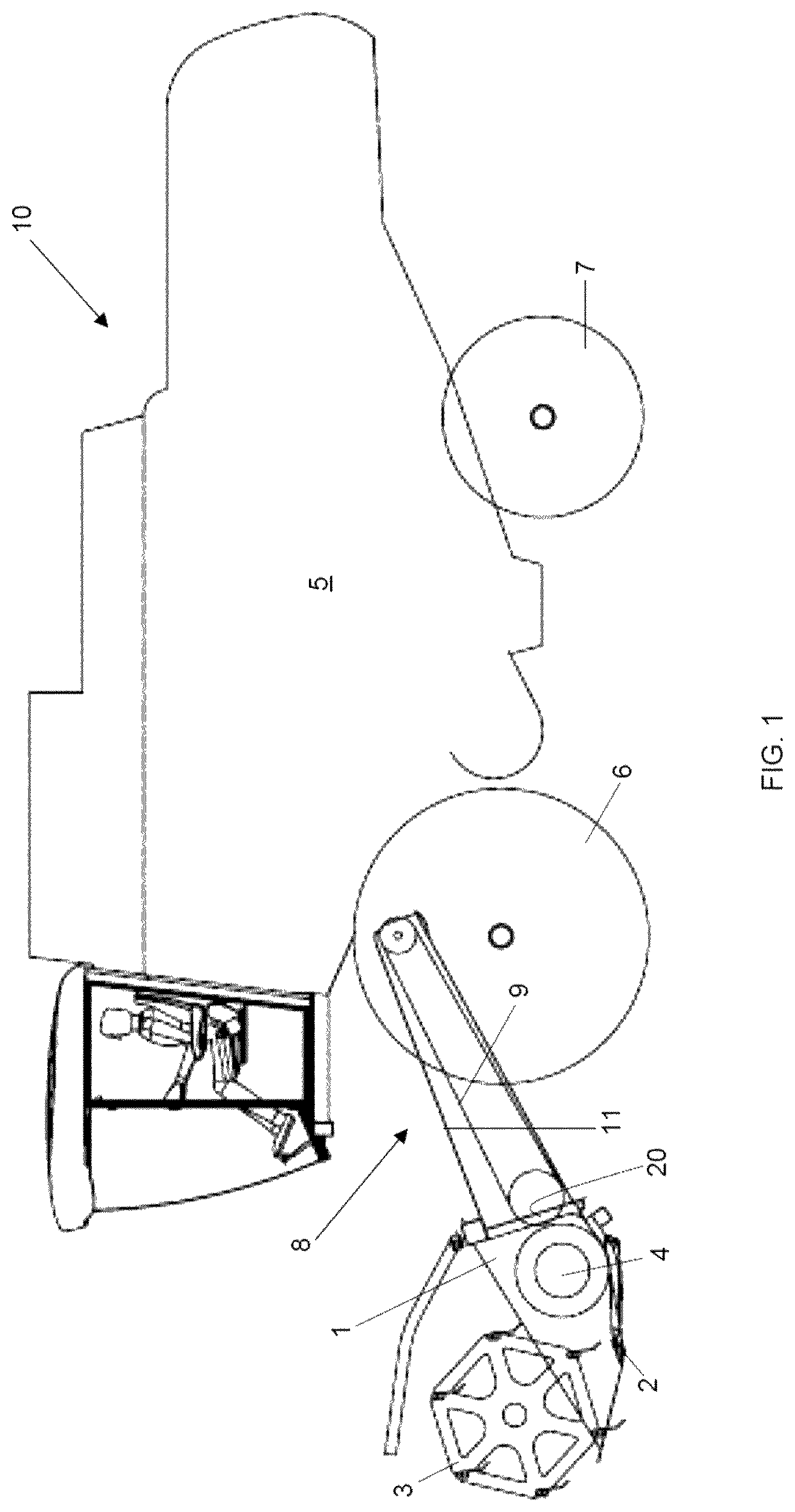 Patent US12096719 — Header securing mechanism for a combine harvester — Figure 1