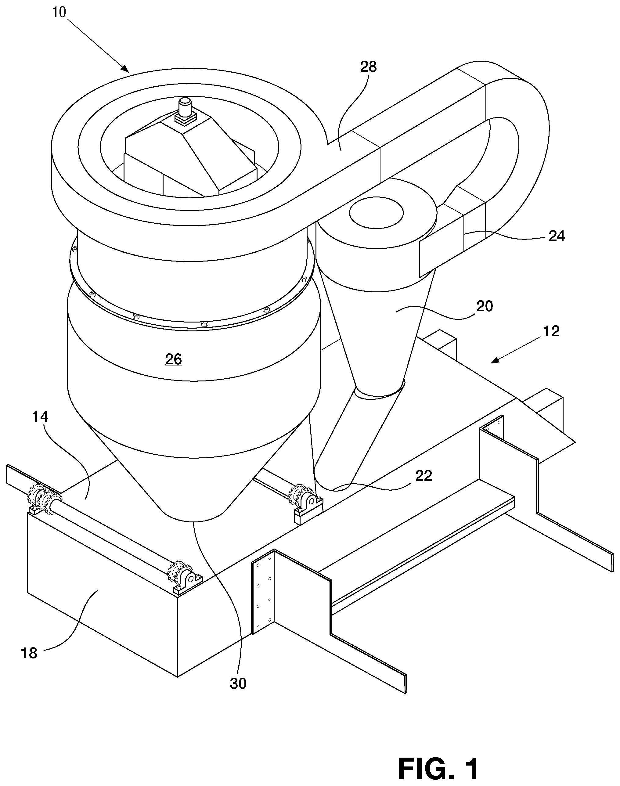Patent US12096721 — Crop dust separation system — Figure 1