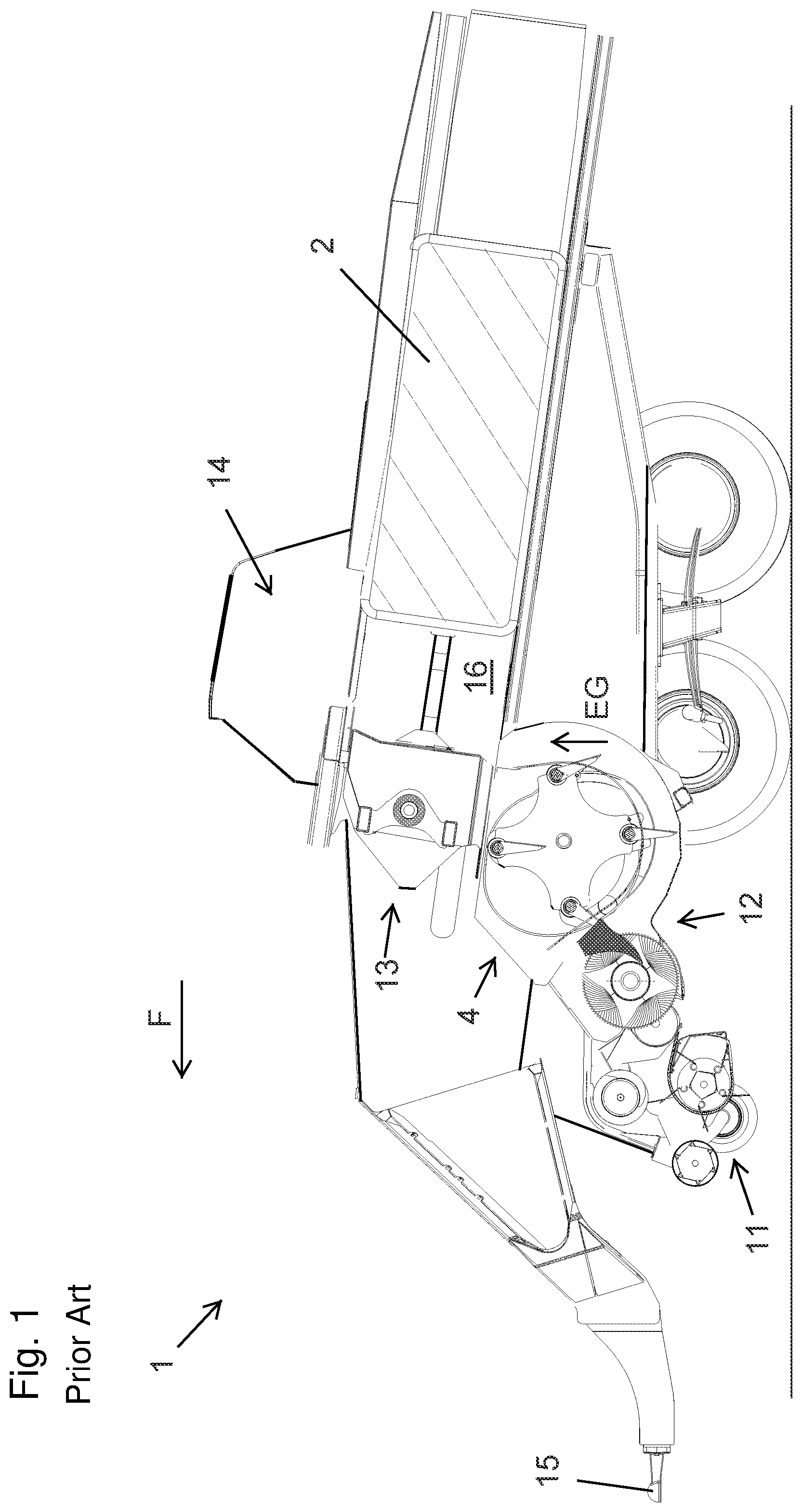 Patent US12096722 — Conveying and collecting device with a drivable conveying and collecting unit and agricultural crop press with the conveying and collecting device — Figure 1