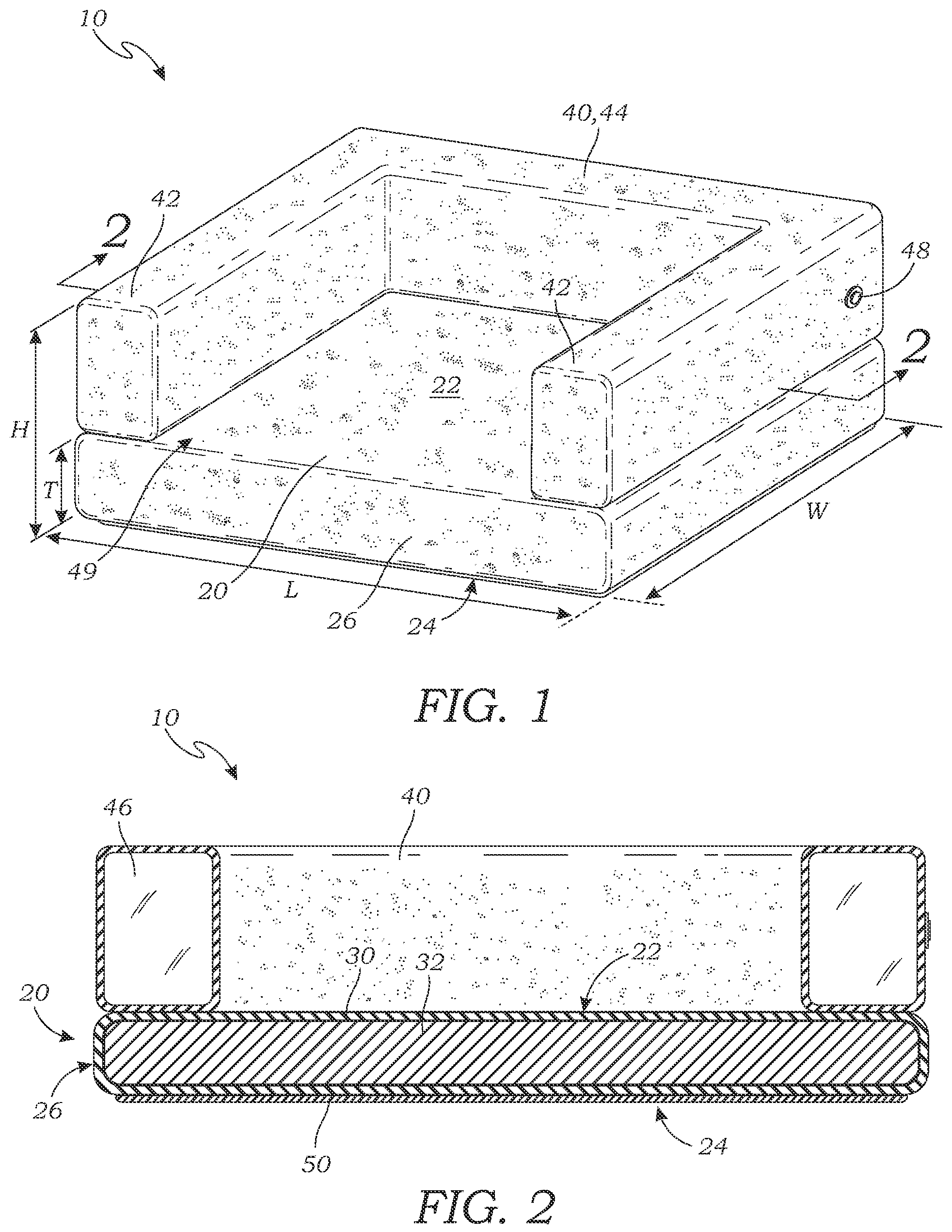 Patent US12096746 — Dog bed with mattress constructed of 3-D spacer mesh fabric — Figure 1