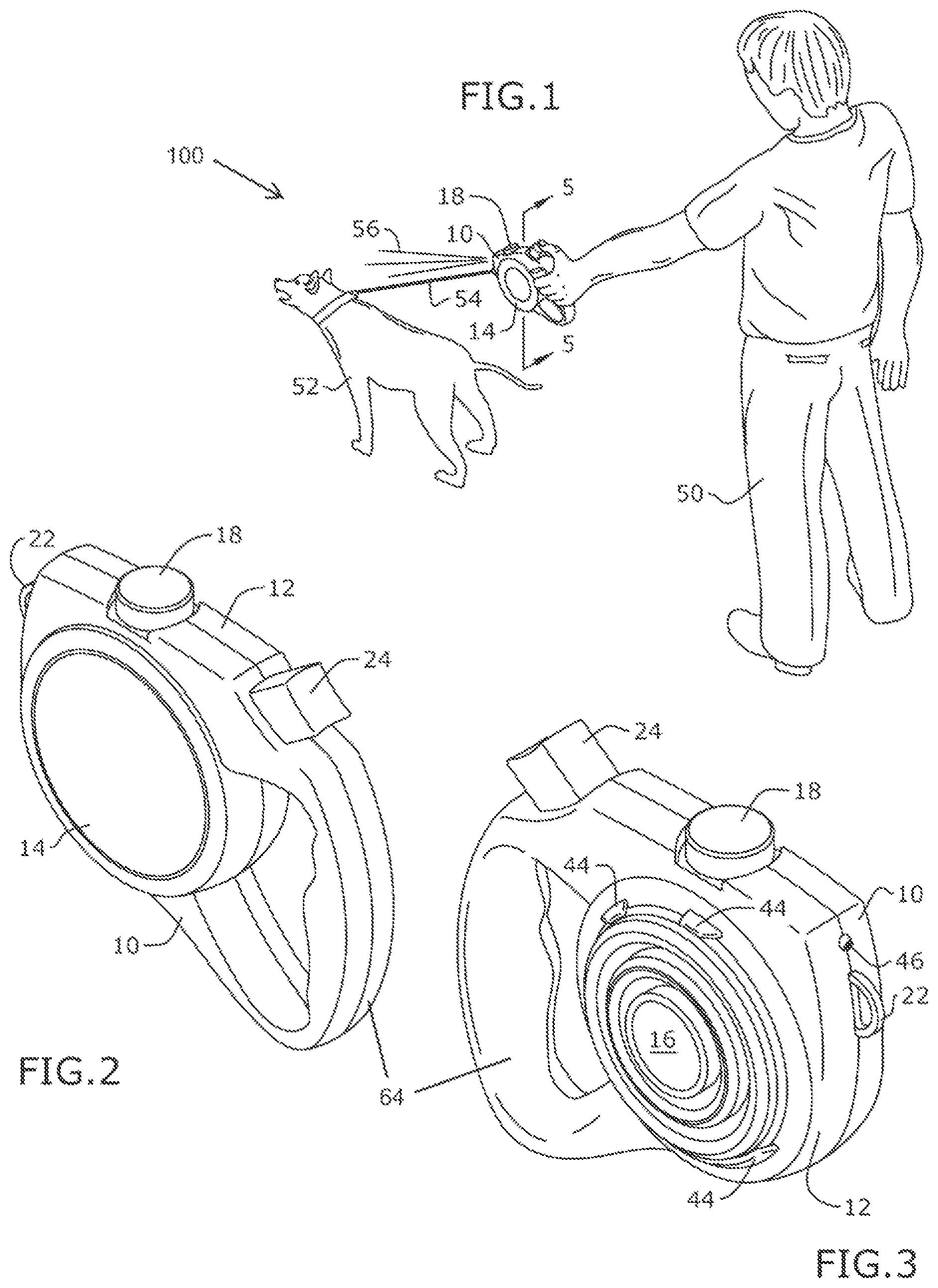 Patent US12096748 — Leash device and method of stopping bad behavior of an animal — Figure 1
