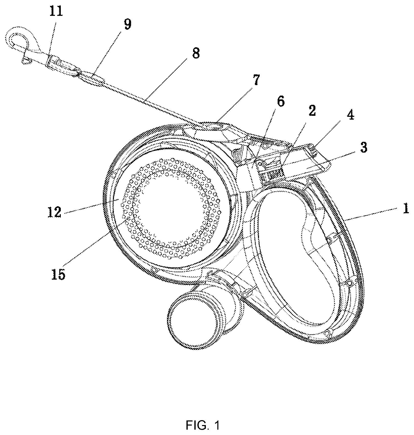 Patent US12096751 — Pet pulling piece with replaceable patterned panel on both sides — Figure 1