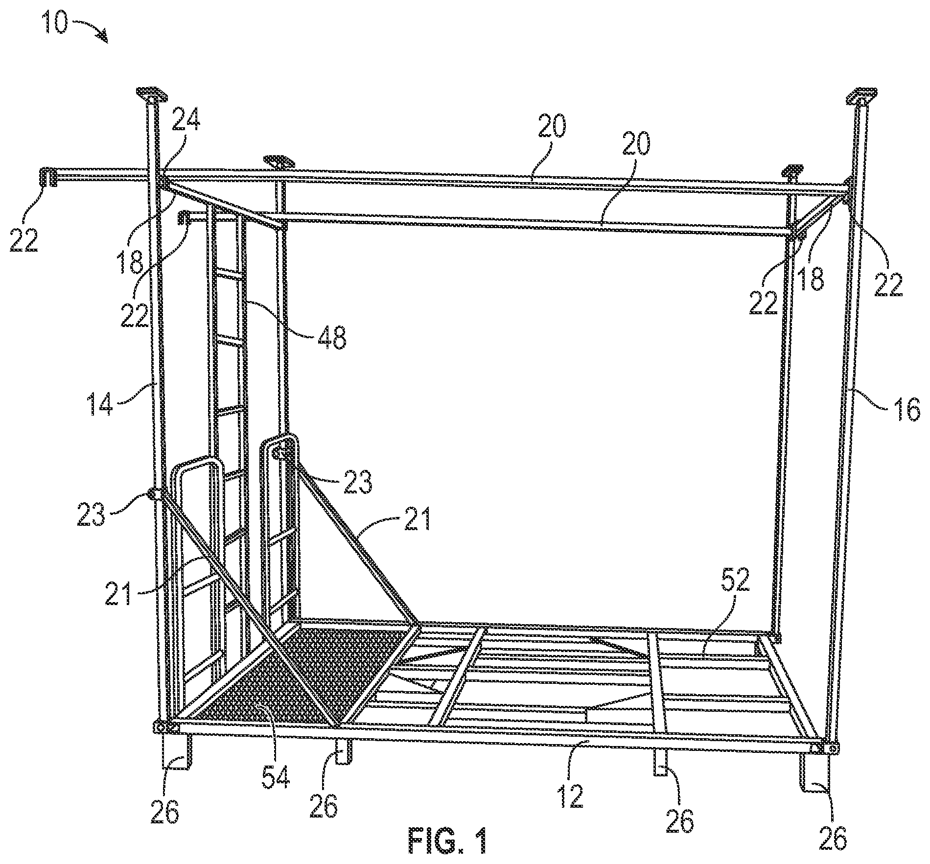 Patent US12096764 — Deer stand with fork lift set up — Figure 1