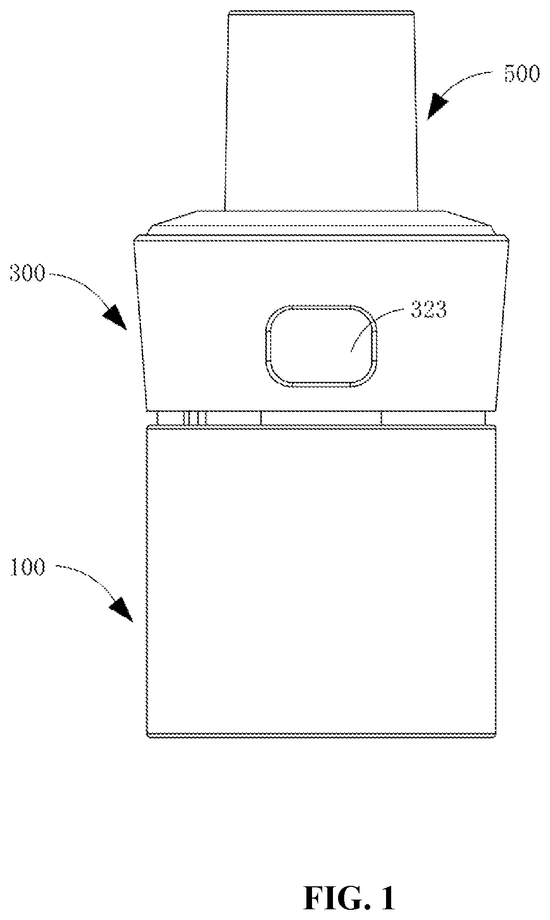 Patent US12096791 — Atomizing device and electronic cigarette — Figure 1