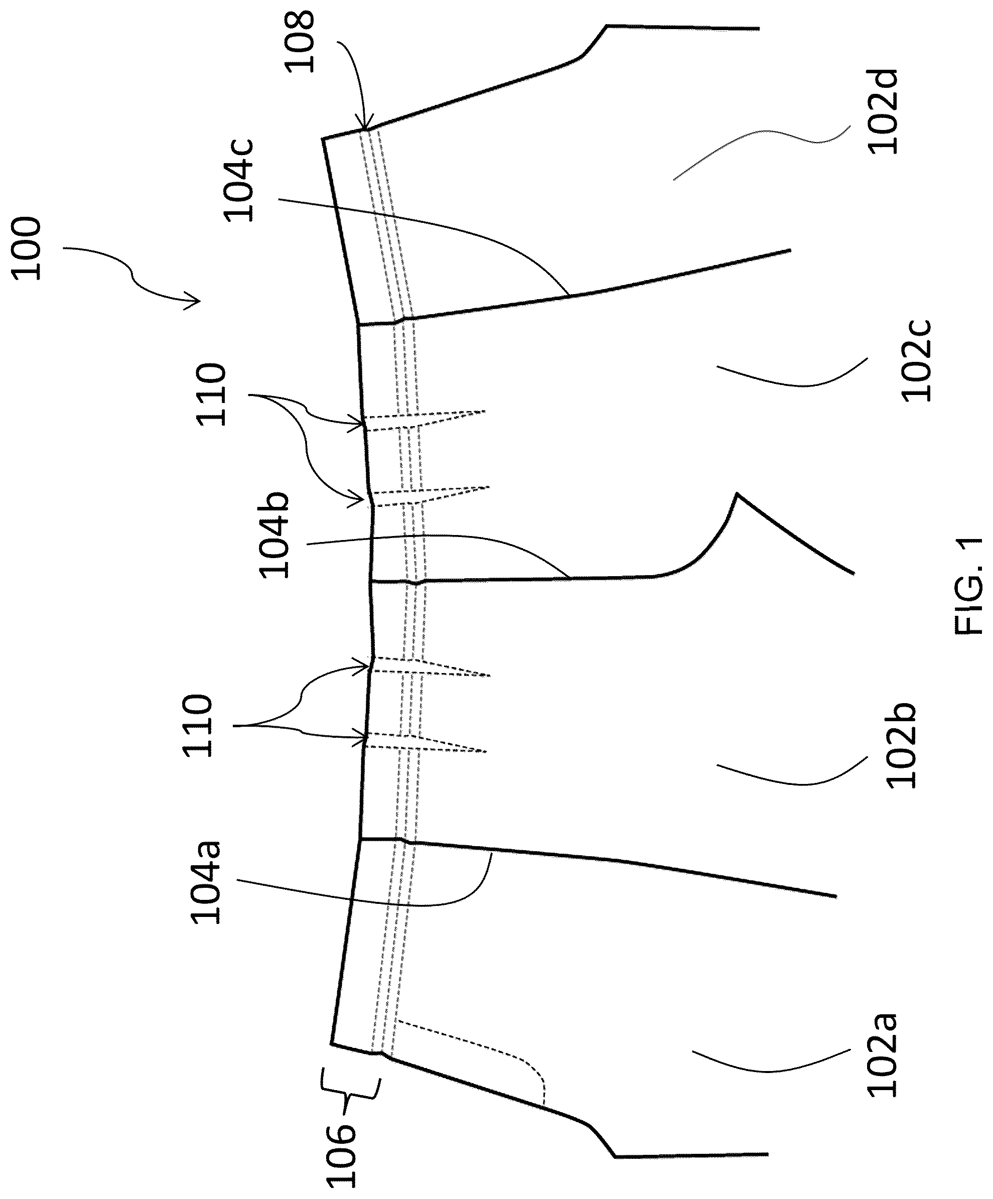 Patent US12096812 — Waistband construction — Figure 1