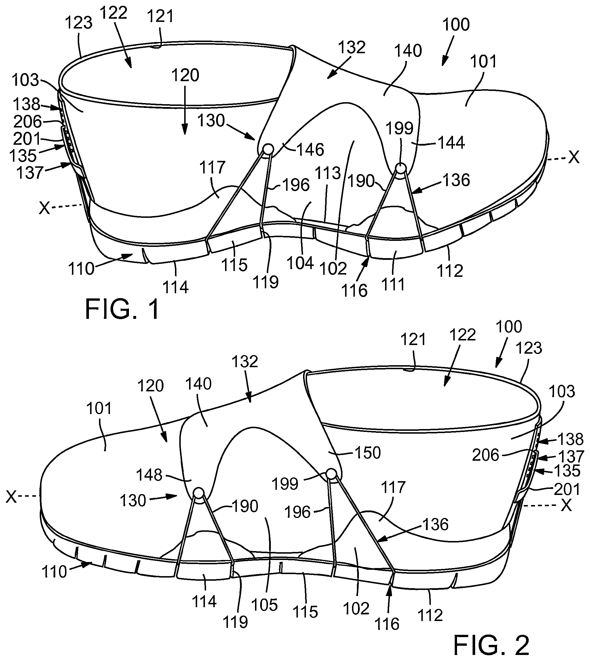 Patent US12096824 — Article of footwear with adjustable fitting system — Figure 1