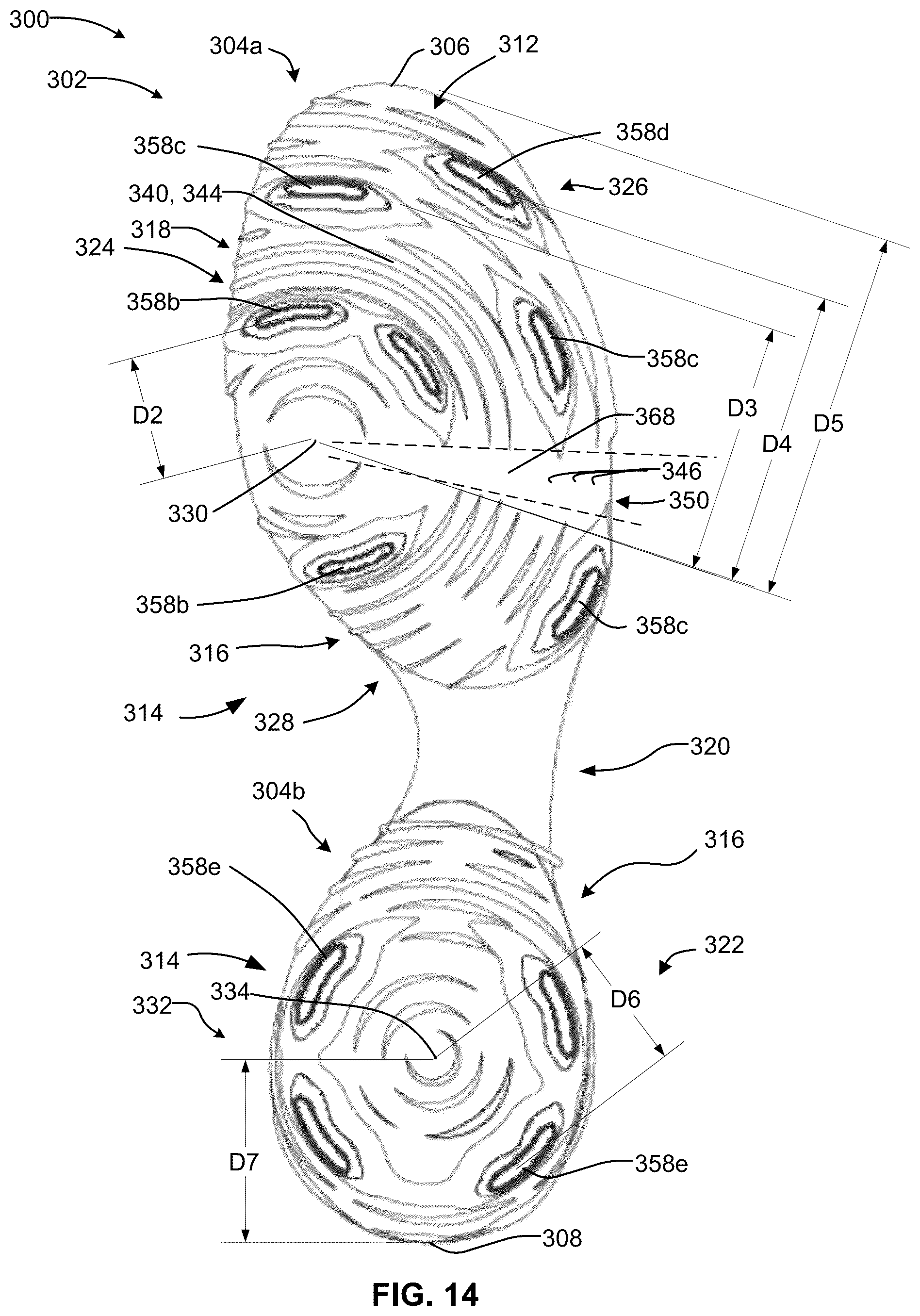Patent US12096825 Figure 13 – Outsole pattern for an article of footwear
