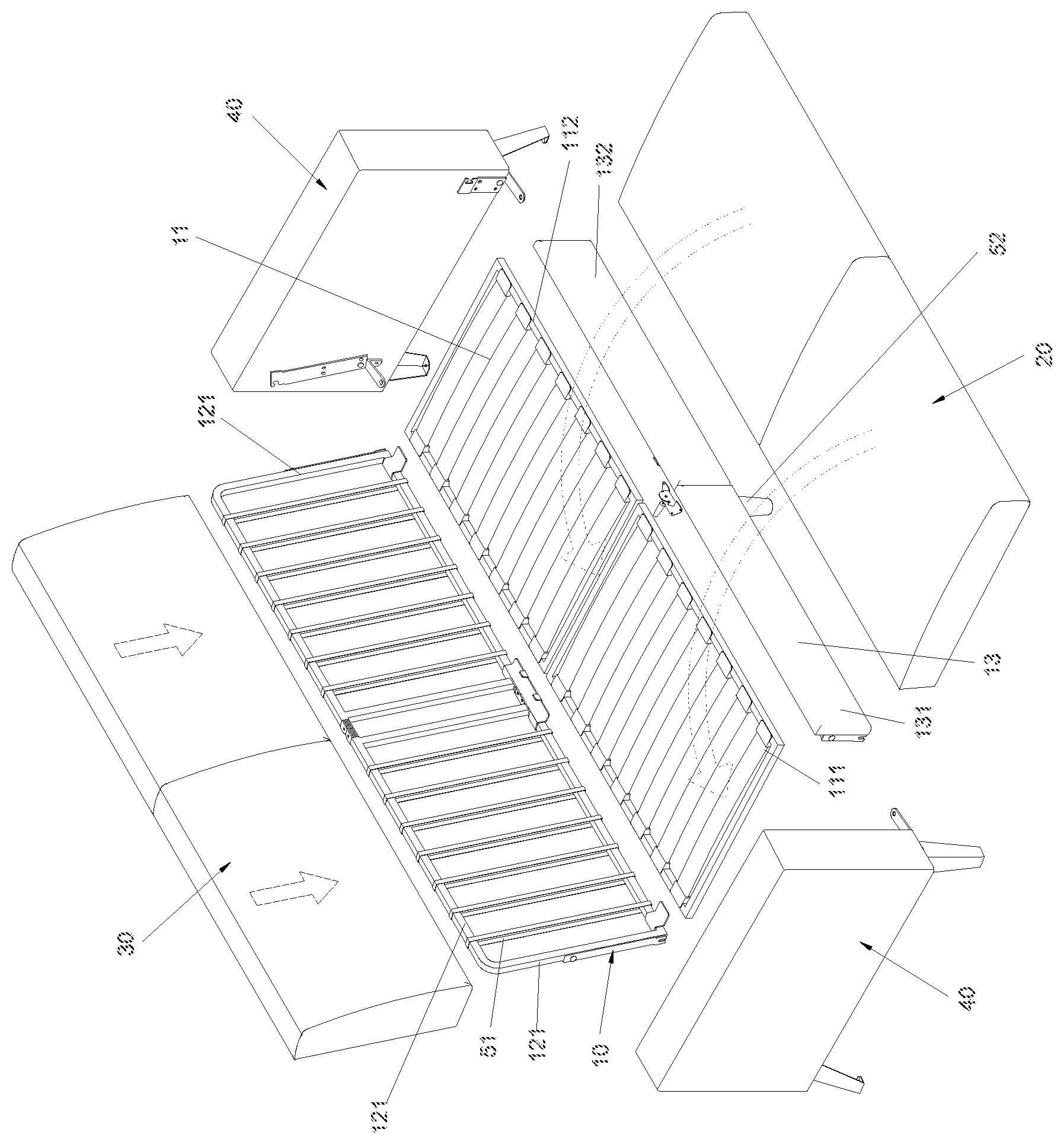 Patent US12096861 — Foldable metal frame sofa — Figure 1