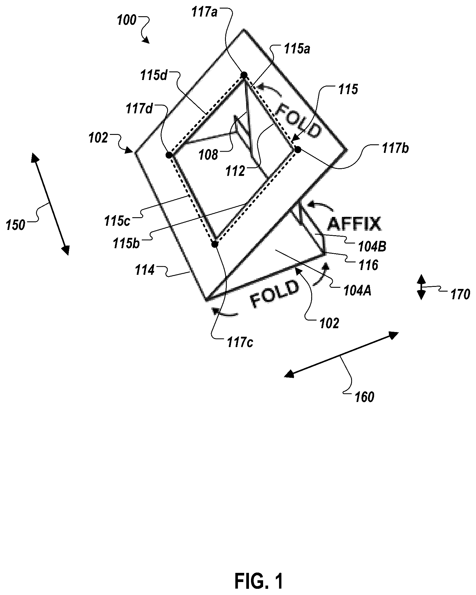 Patent US12096868 — Holding apparatus with foldable trifold structure — Figure 1