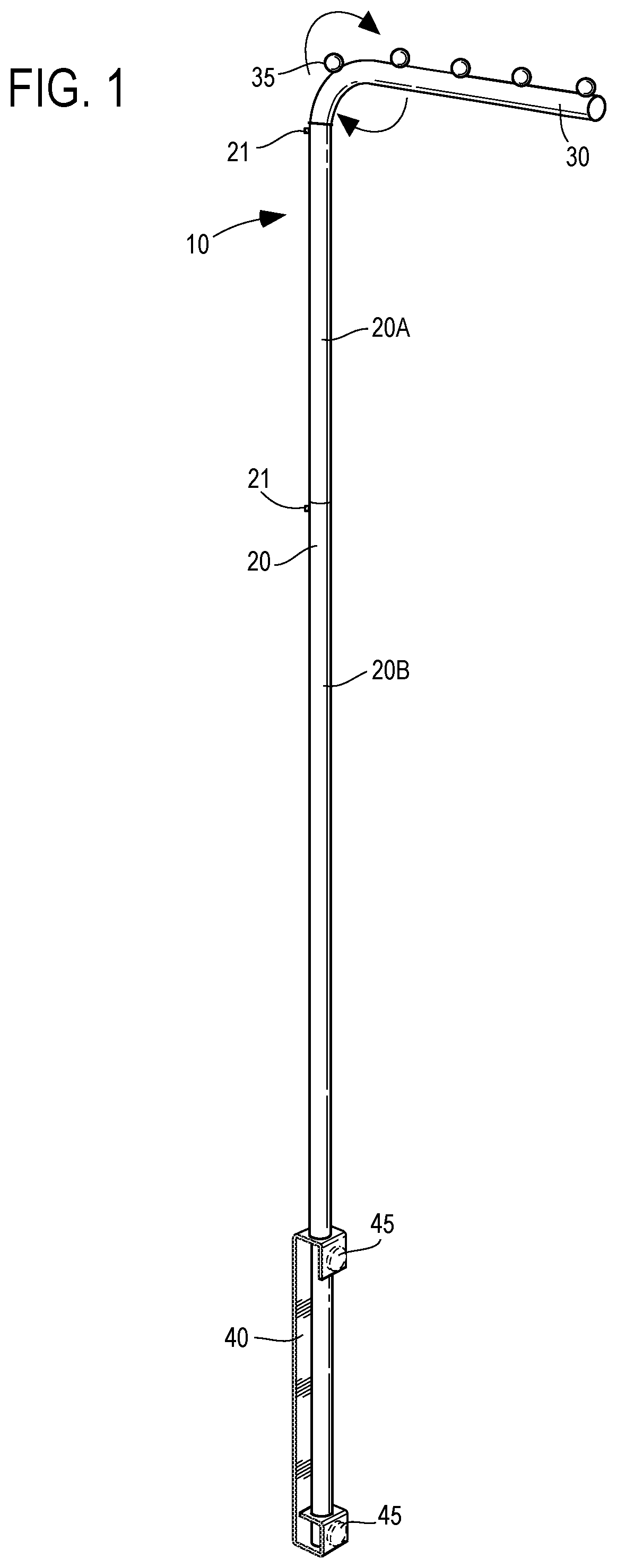 Patent US12096870 — Laundry valet rod — Figure 1
