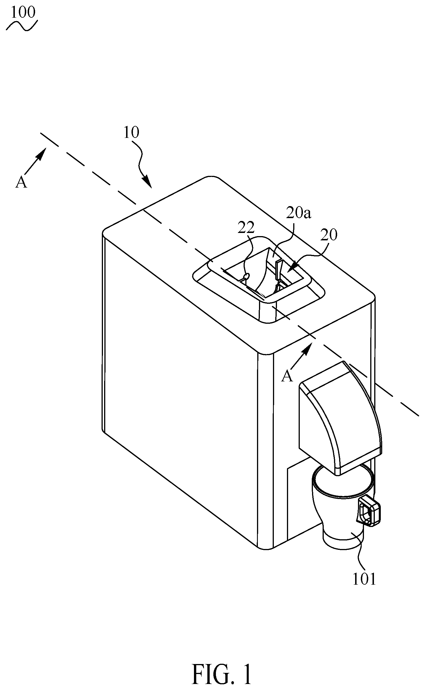 Patent US12096879 — Capsule coffee machine — Figure 1