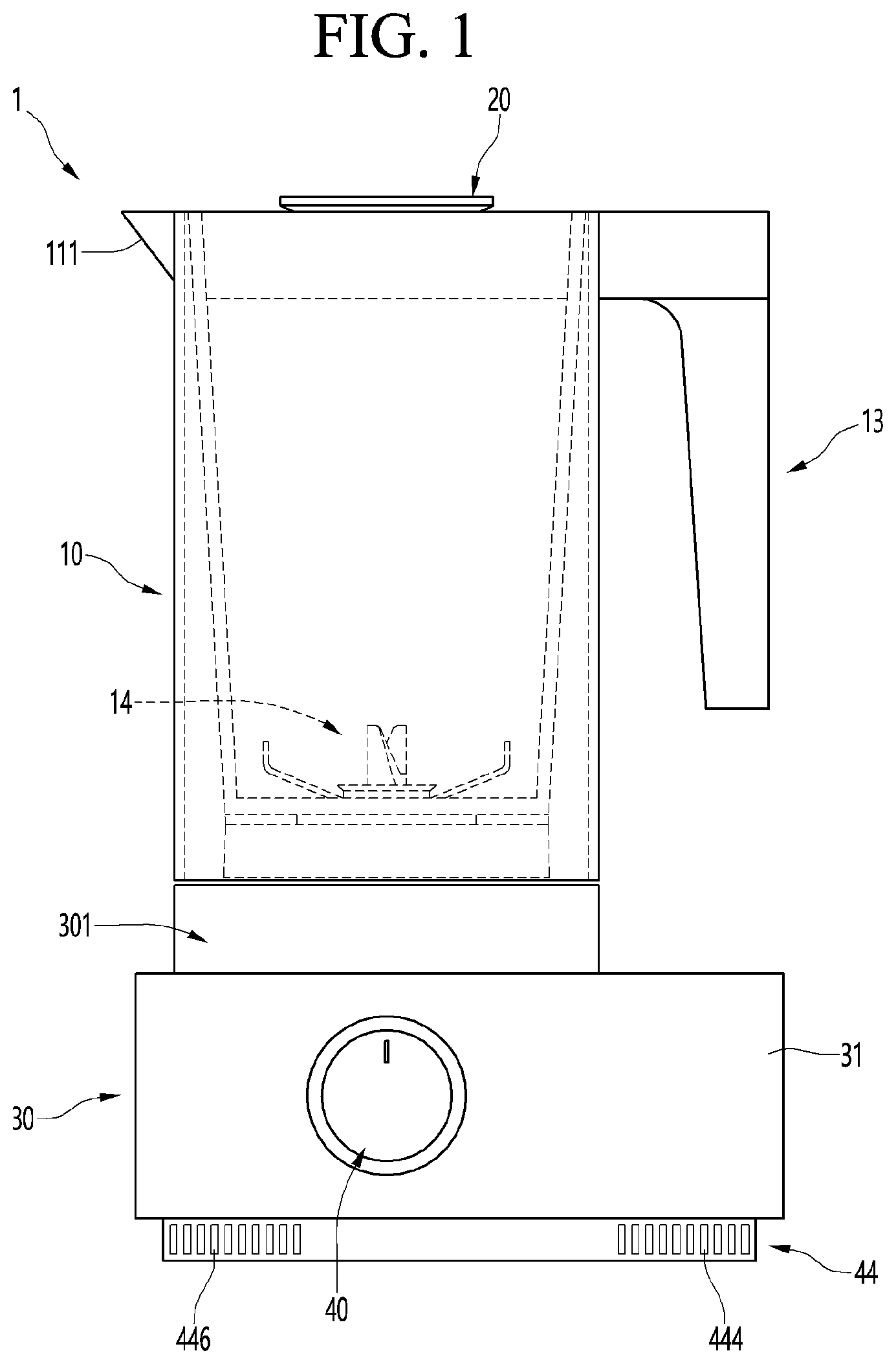 Patent US12096887 — Blender and container for blender — Figure 1
