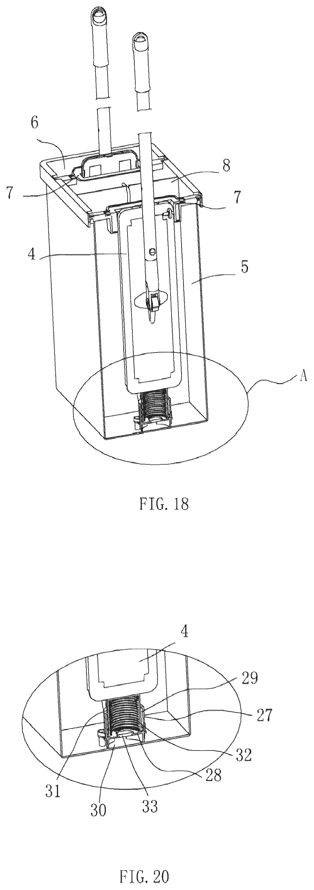 Patent US12096899 Figure 10 – Mop bucket for cleaning and squeezing a flat mop