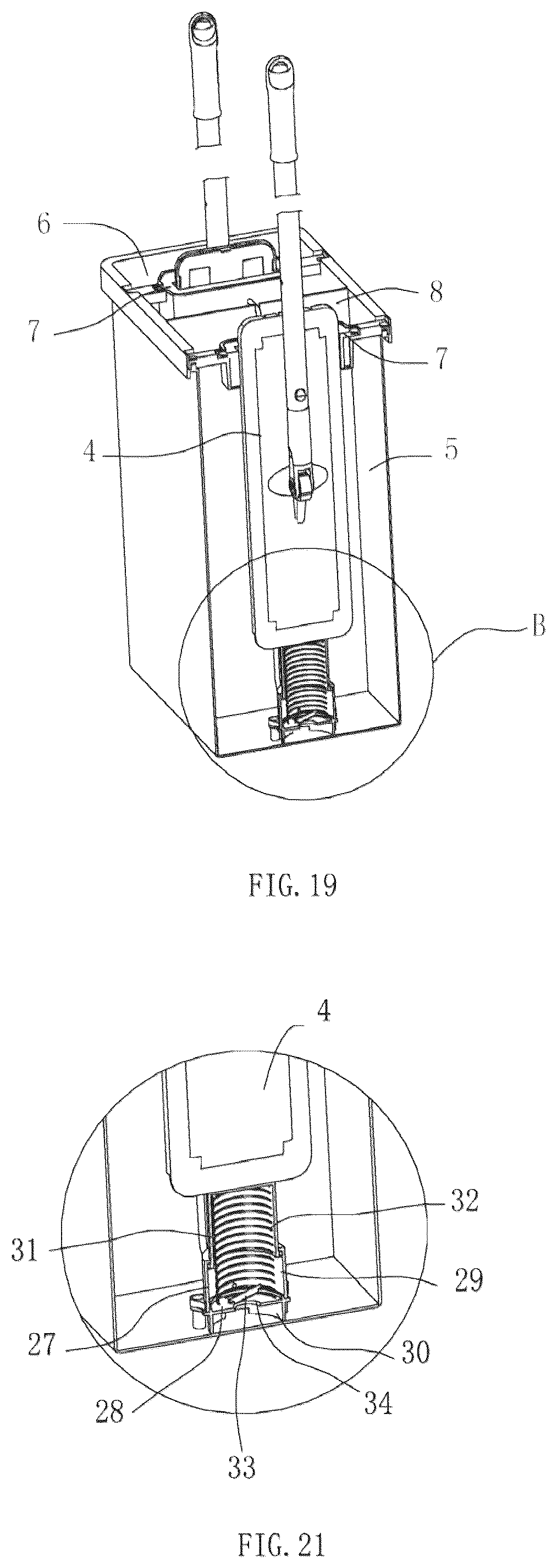 Patent US12096900 Figure 11 – Mop bucket for cleaning and squeezing a flat mop