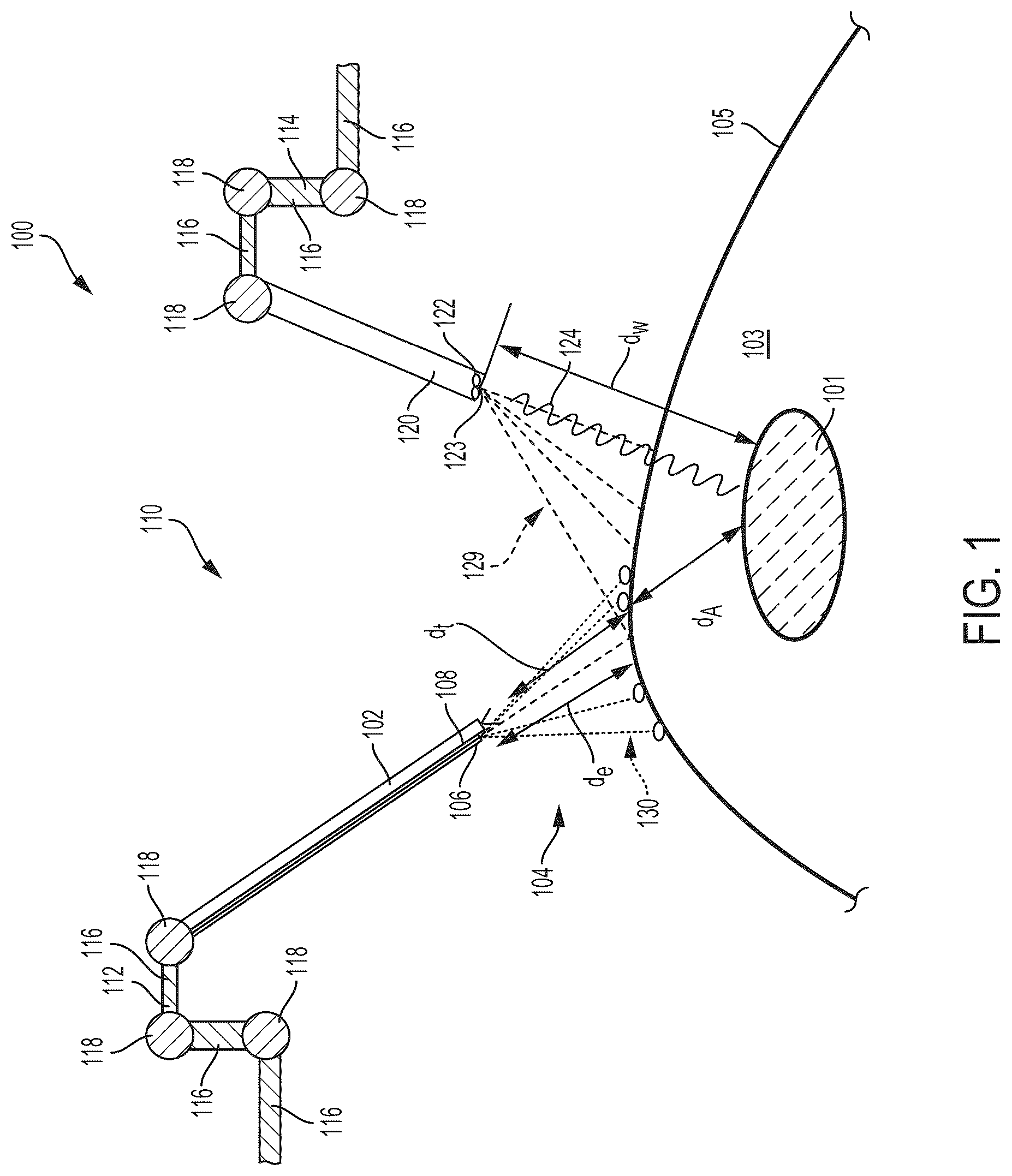 Patent US12096910 — Surgical hub for use with a surgical system in a surgical procedure — Figure 1
