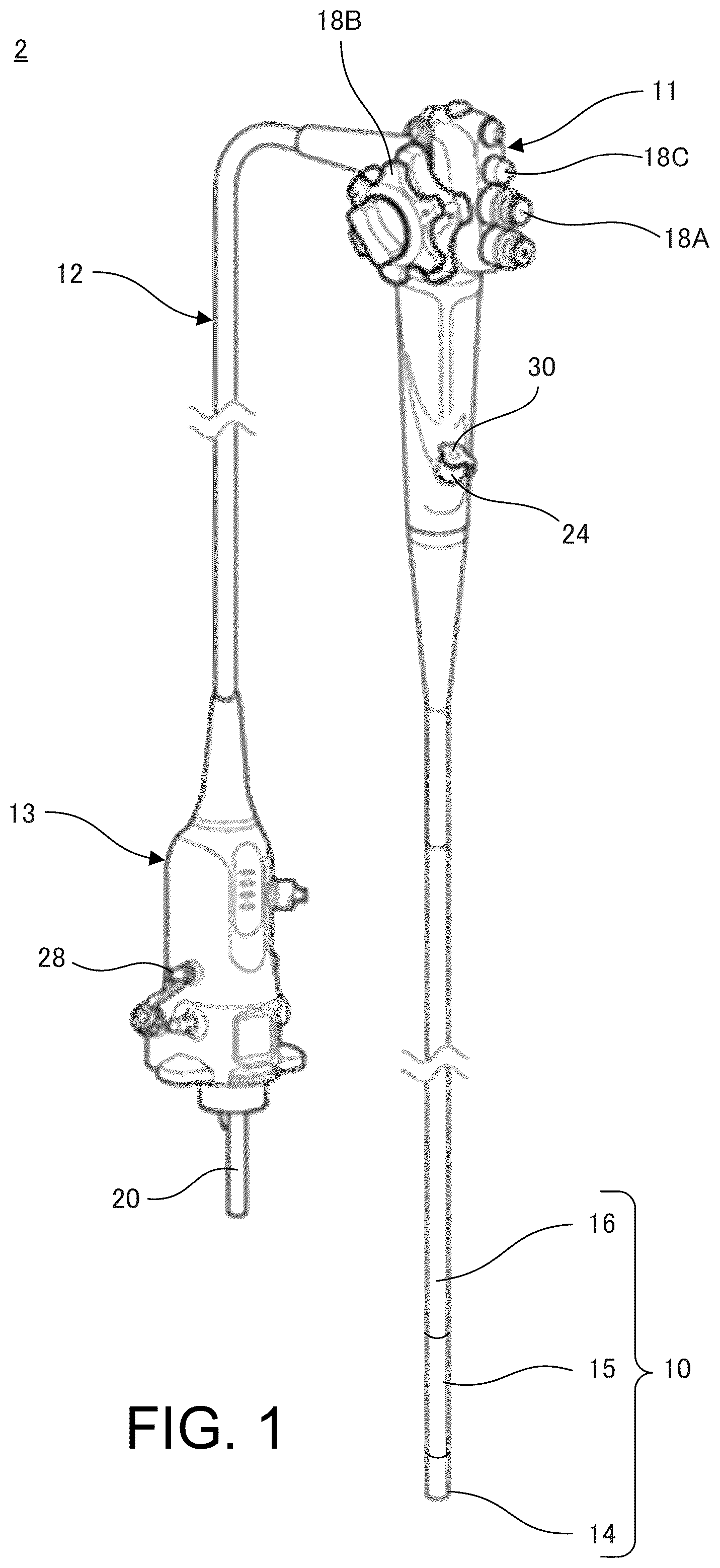 Patent US12096912 Figure 1 – Endoscope tube with reinforcing member wound around outer peripheral surface thereof and endoscope having the same