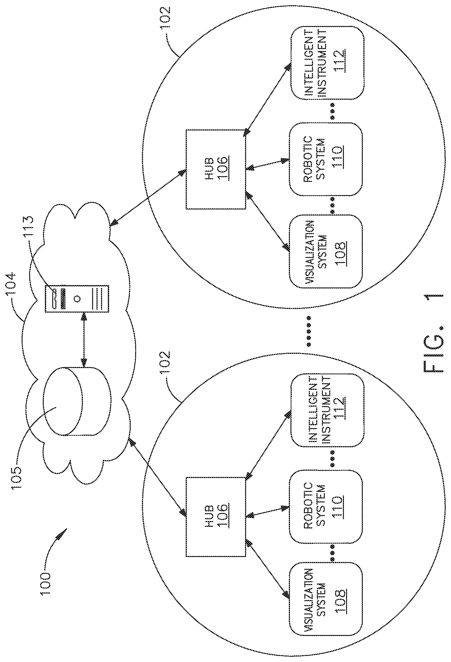 Patent US12096985 — Surgical network recommendations from real time analysis of procedure variables against a baseline highlighting differences from the optimal solution — Figure 1