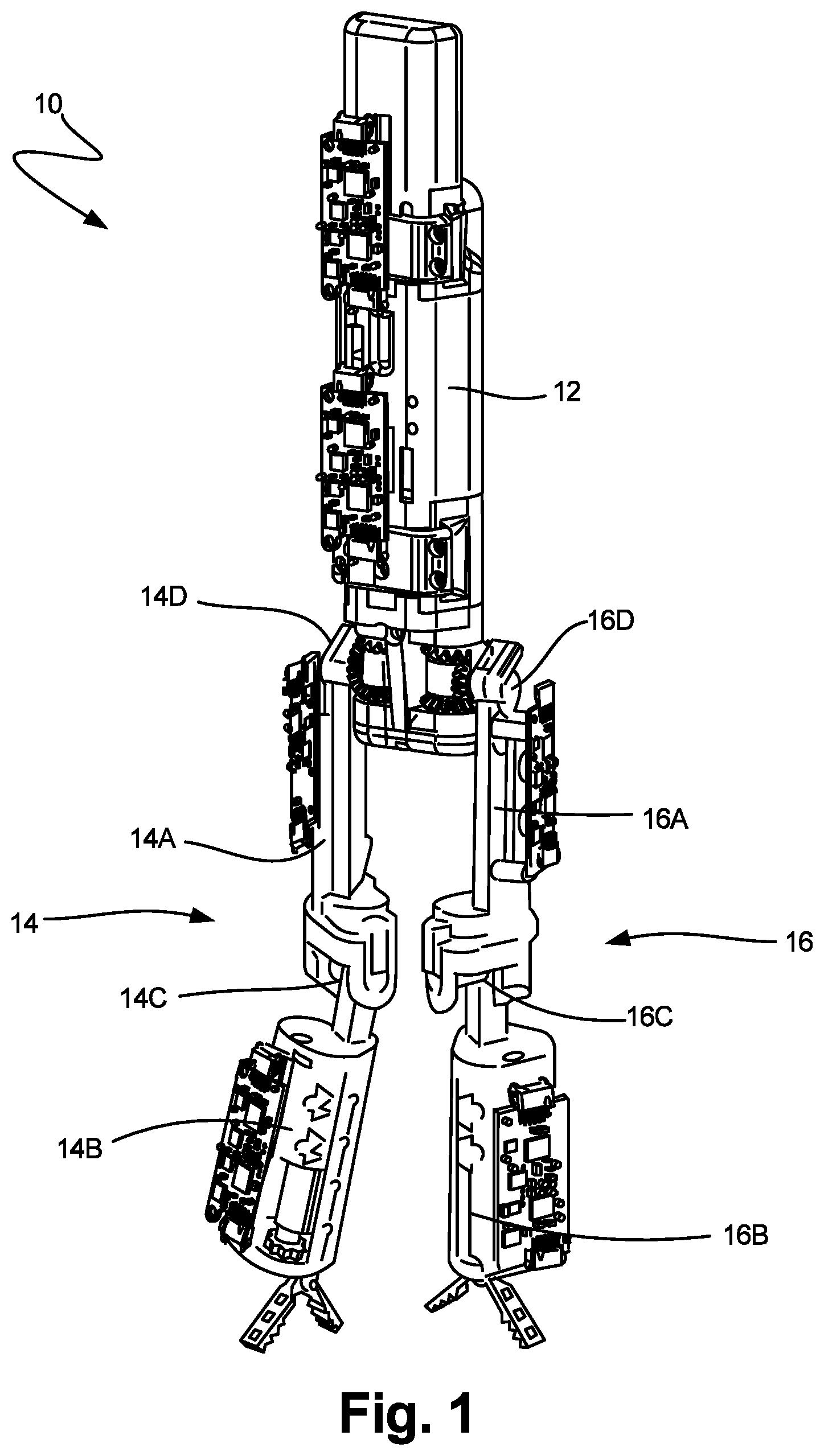 Patent US12096999 Figure 1 – Robotic device with compact joint design and related systems and methods