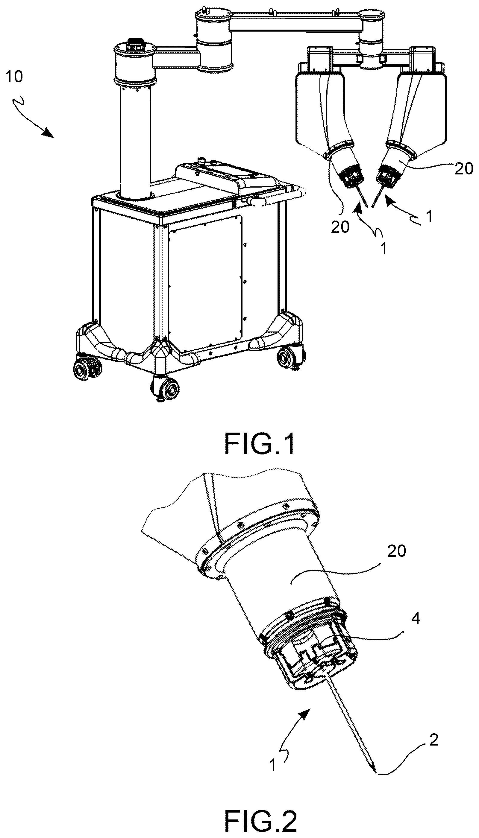 Patent US12097005 Figure 1 – Transmission system of a surgical instrument for robotic surgery