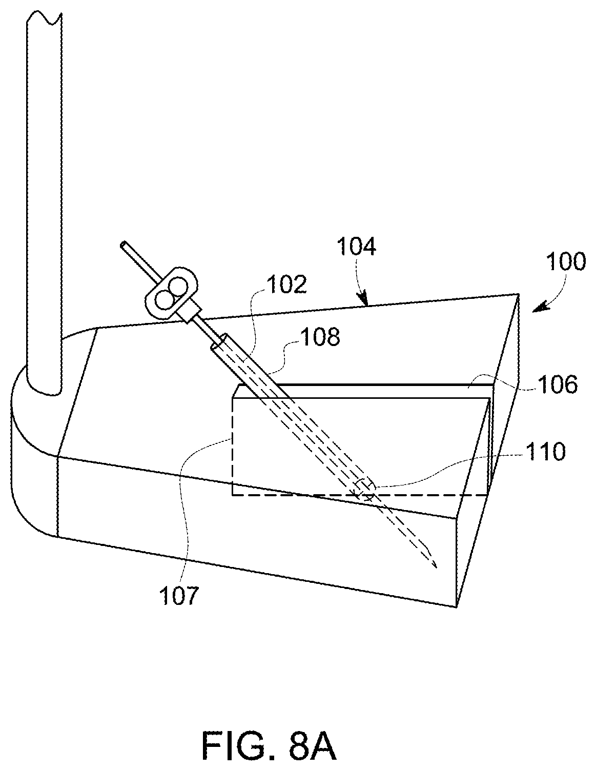 Patent US12097069 Figure 10 – Ultrasound probe with an integrated needle assembly and a computer program product, a method and a system for providing a path for inserting a needle of the ultrasound probe