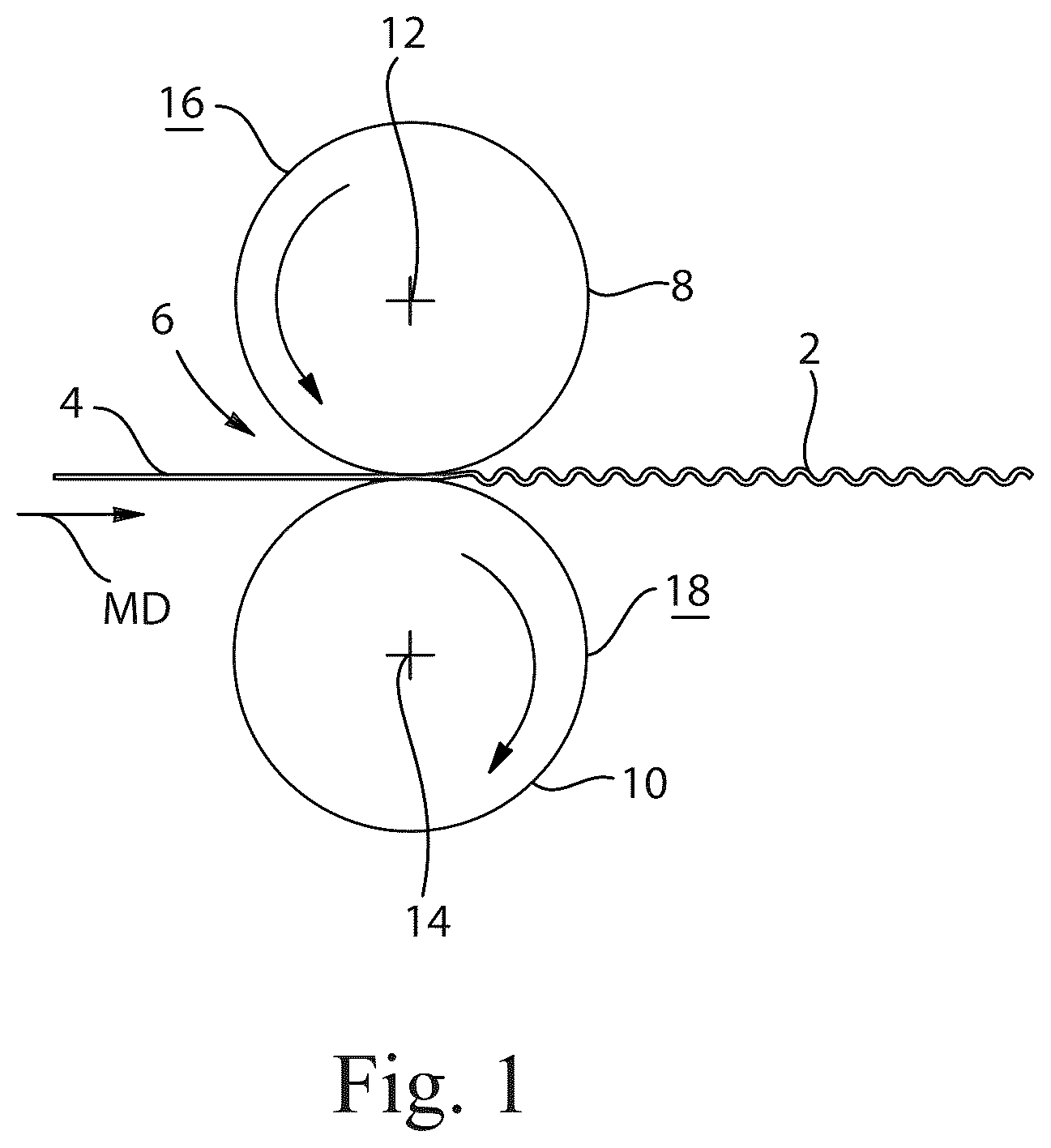 Patent US12097104 — Methods of making laminates for absorbent articles — Figure 1