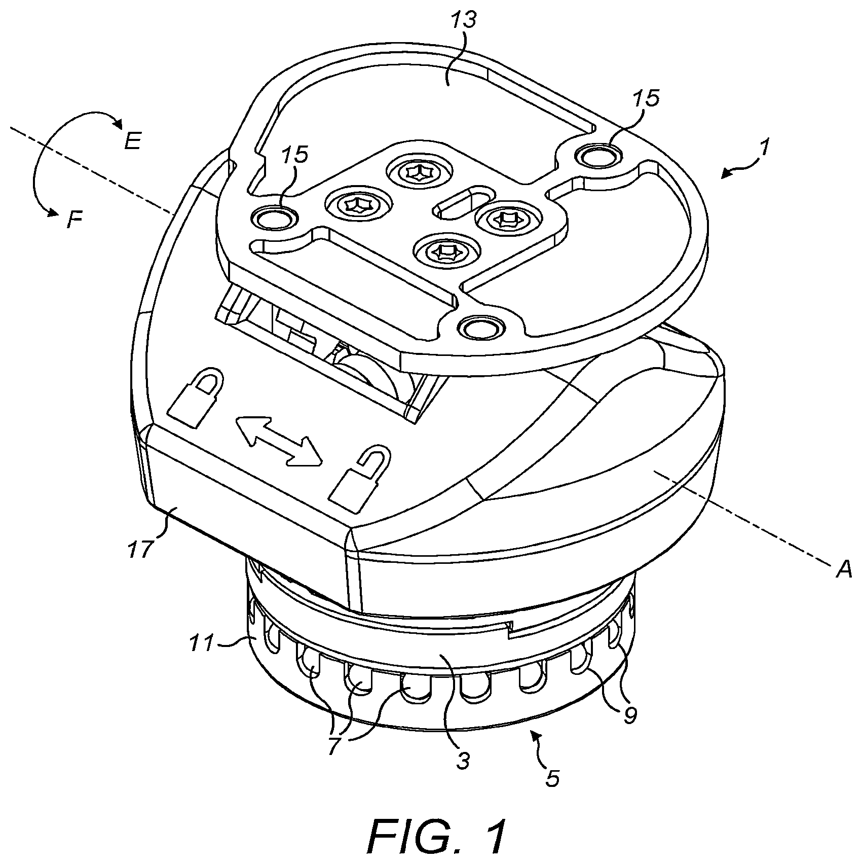 Patent US12097131 — Wrist device for a prosthetic limb — Figure 1