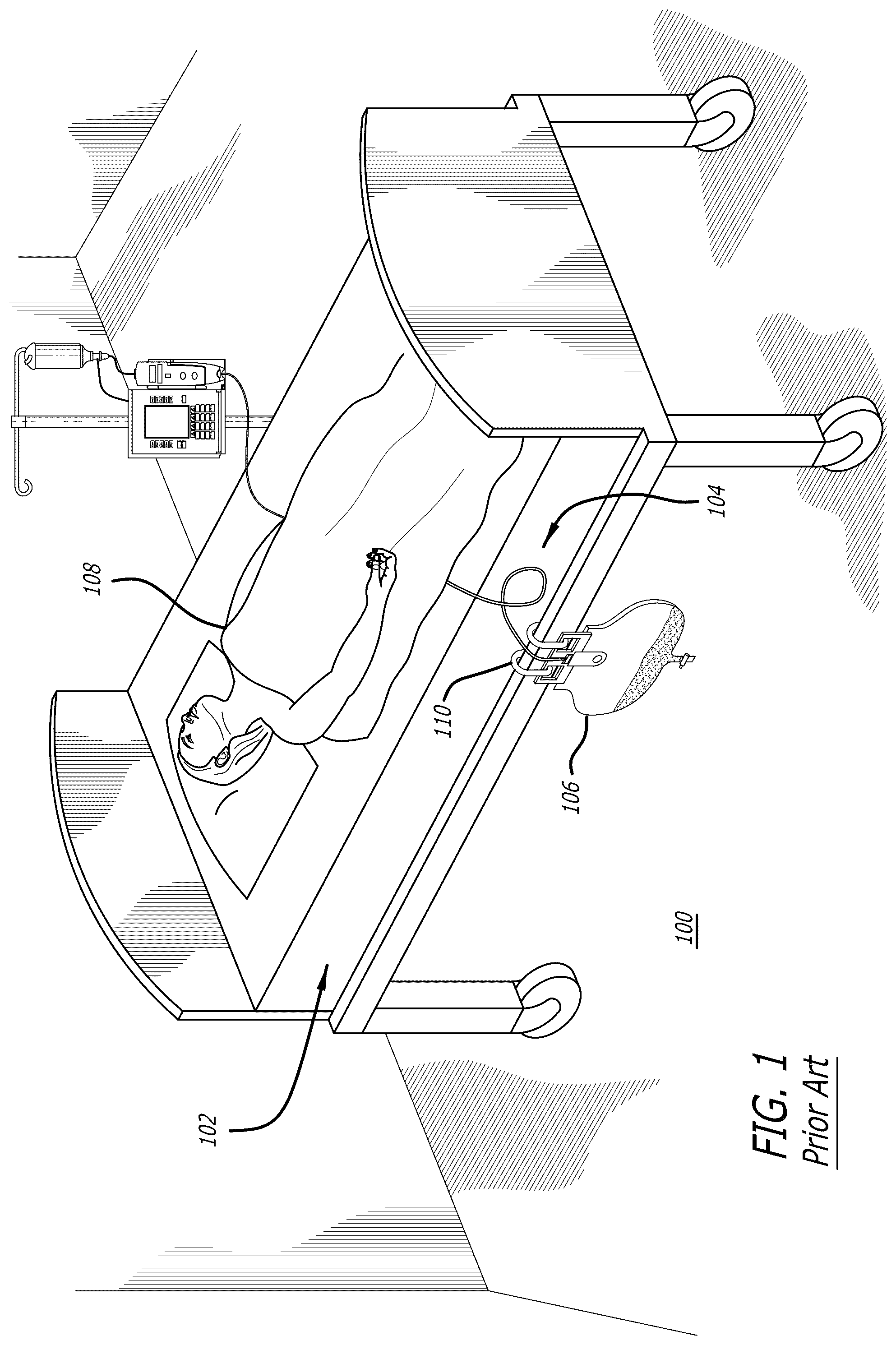 Patent US12097150 — Drainage bag height actuator — Figure 1