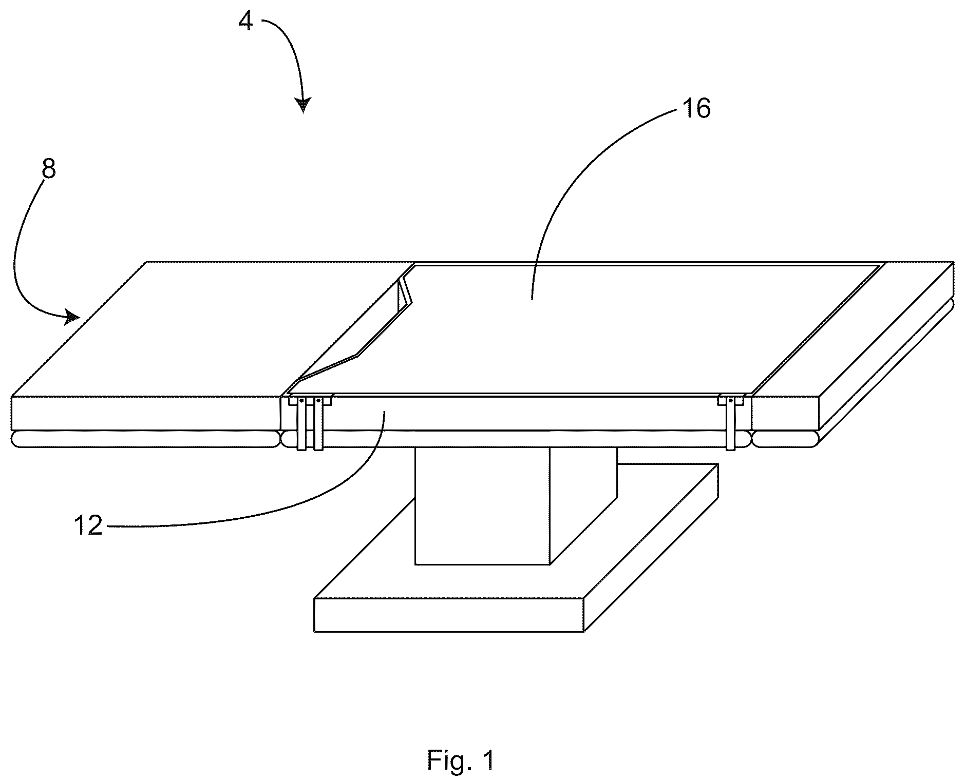 Patent US12097152 — Patient securement system for the surgical Trendelenburg position — Figure 1