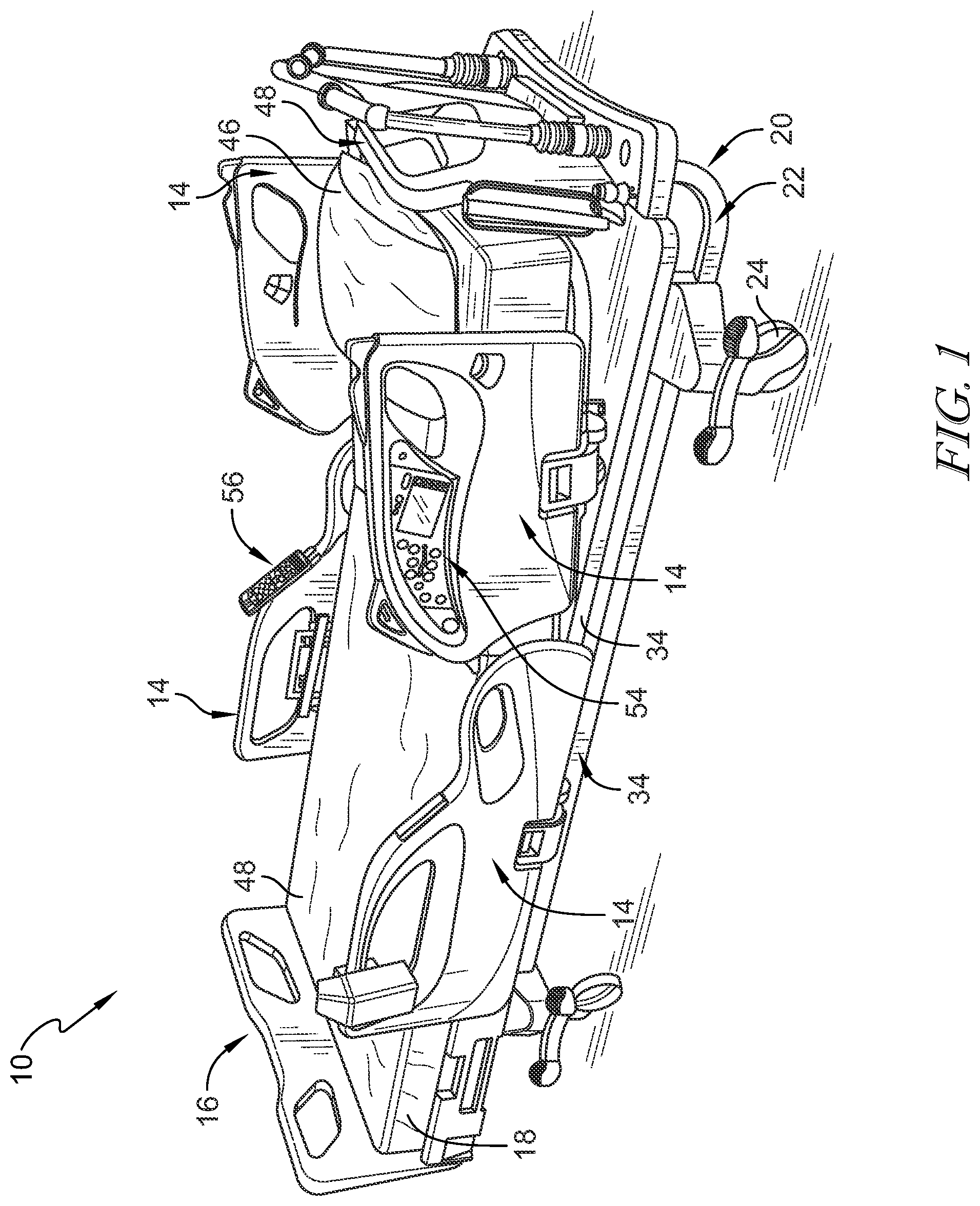 Patent US12097154 — Universal load cell features that characterize patient motion in three dimensions in a hospital bed — Figure 1