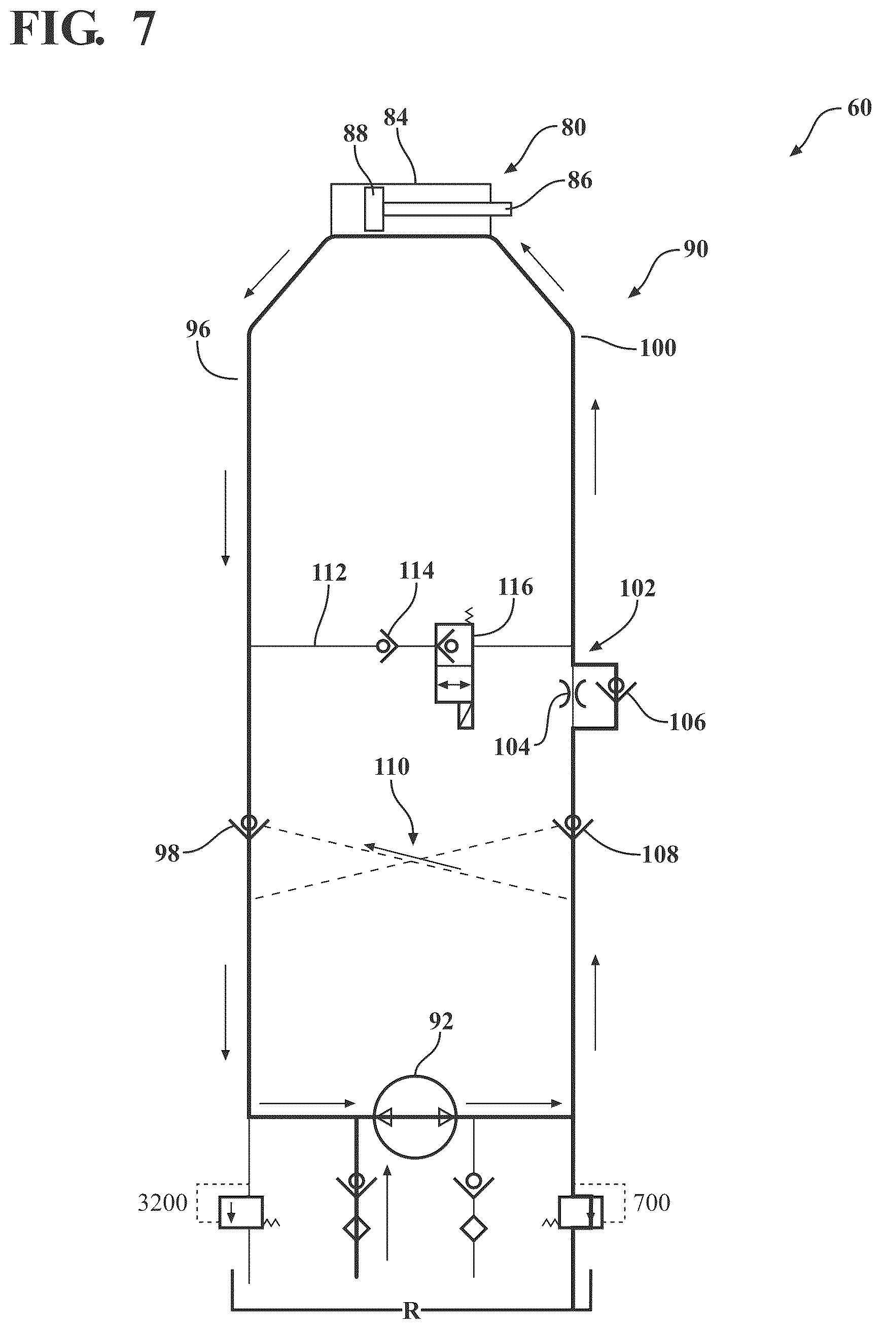 Patent US12097157 Figure 7 – Patient support apparatus with powered unloading dynamic weigh adjustment