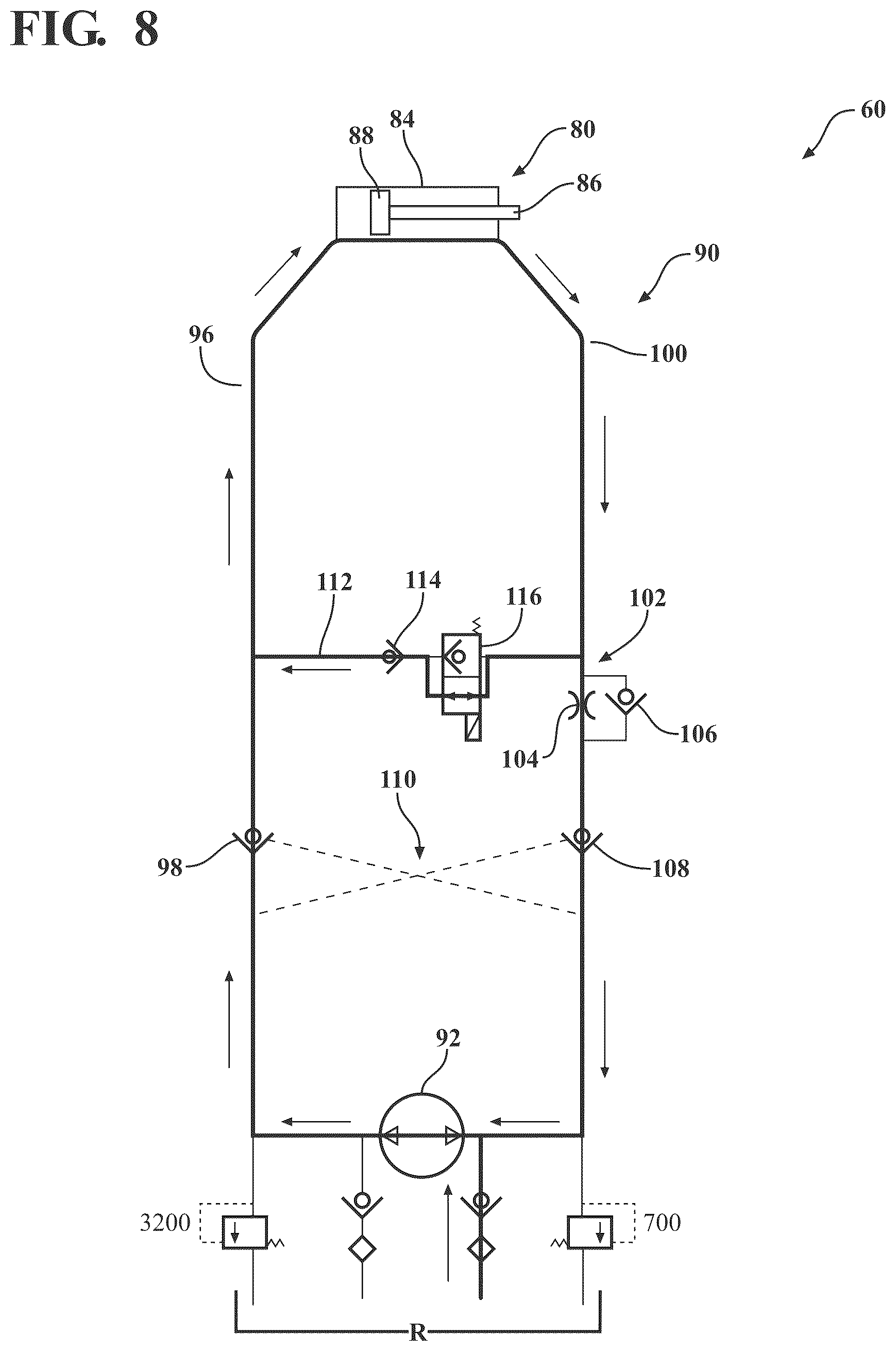 Patent US12097157 Figure 8 – Patient support apparatus with powered unloading dynamic weigh adjustment