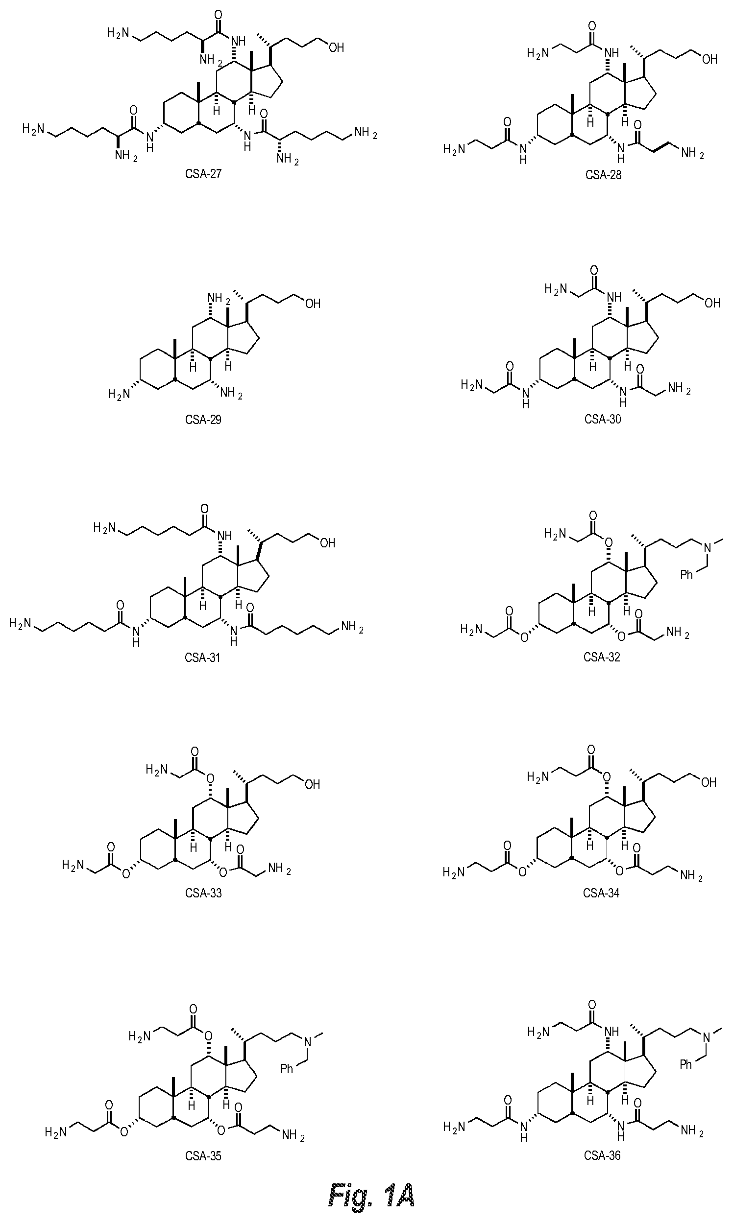 Patent US12097212 — Use of cationic steroidal antimicrobial compounds to deactivate coronavirus — Figure 1