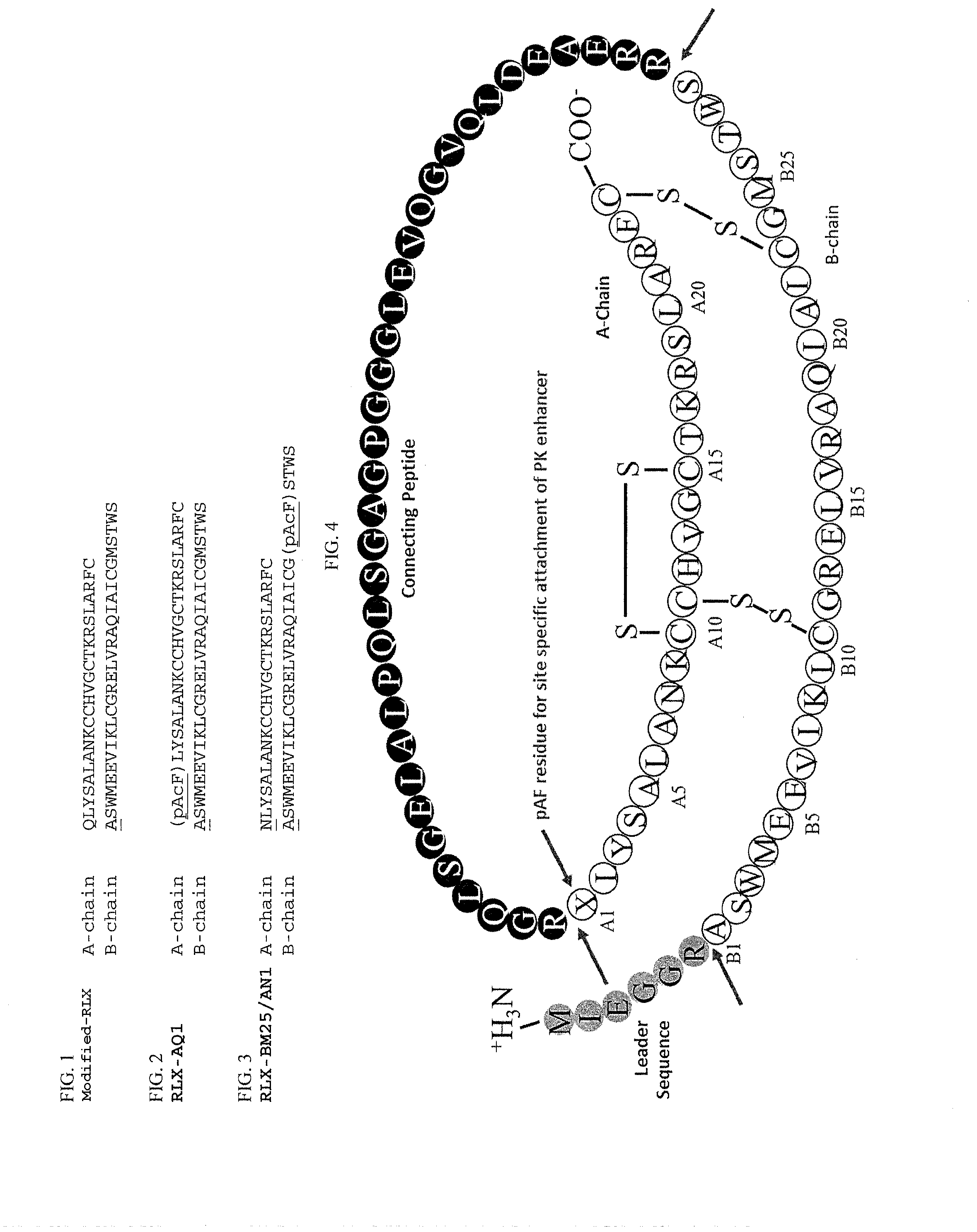 Patent US12097241 Figure 1 – Methods of treating kidney failure, and/or improving or stablizing renal function using modified relaxin polypeptides