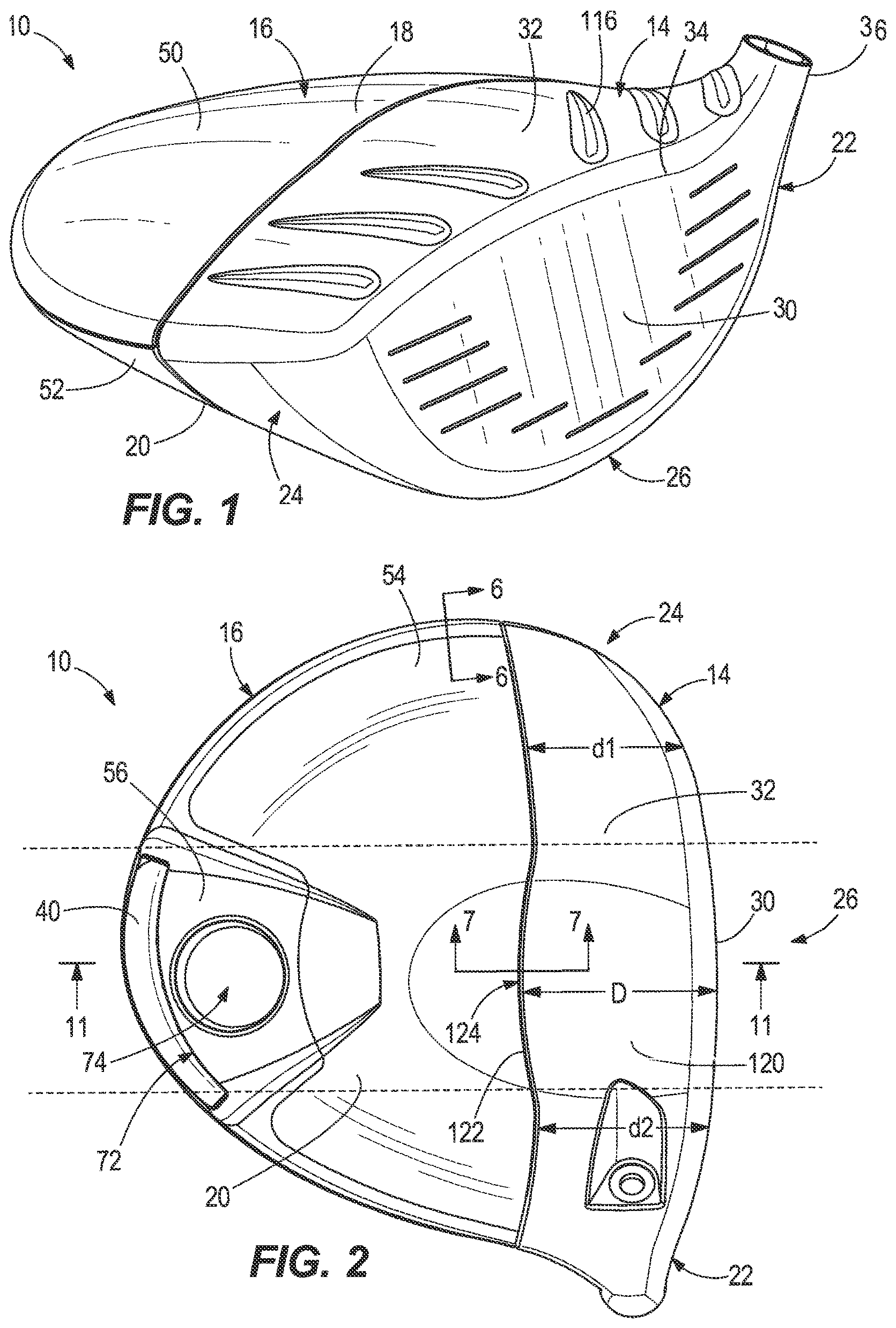 Patent US12097415 Figure 1 – Mixed material golf club head
